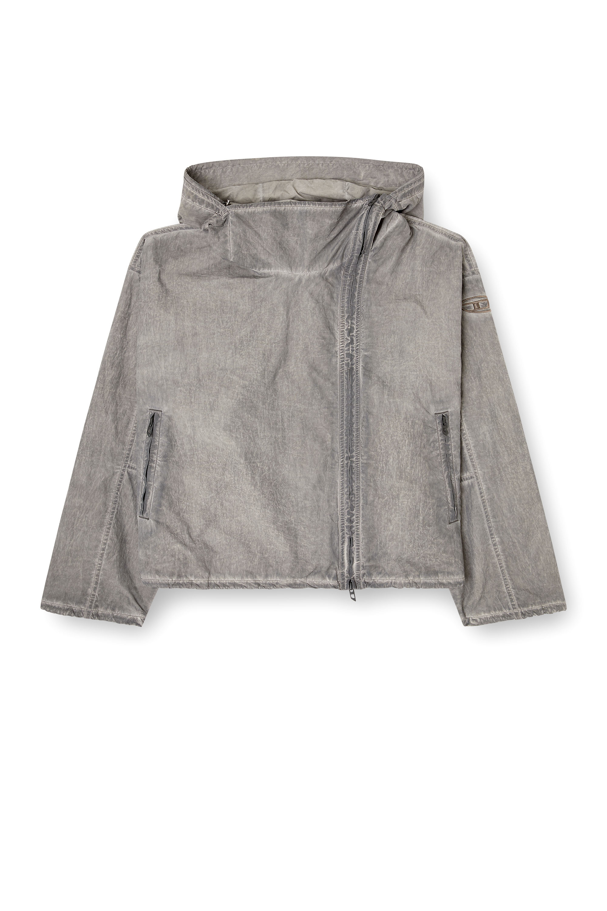Diesel - G-ORILLA, Woman's Hooded windbreaker in treated Taslan in Dark grey - 2