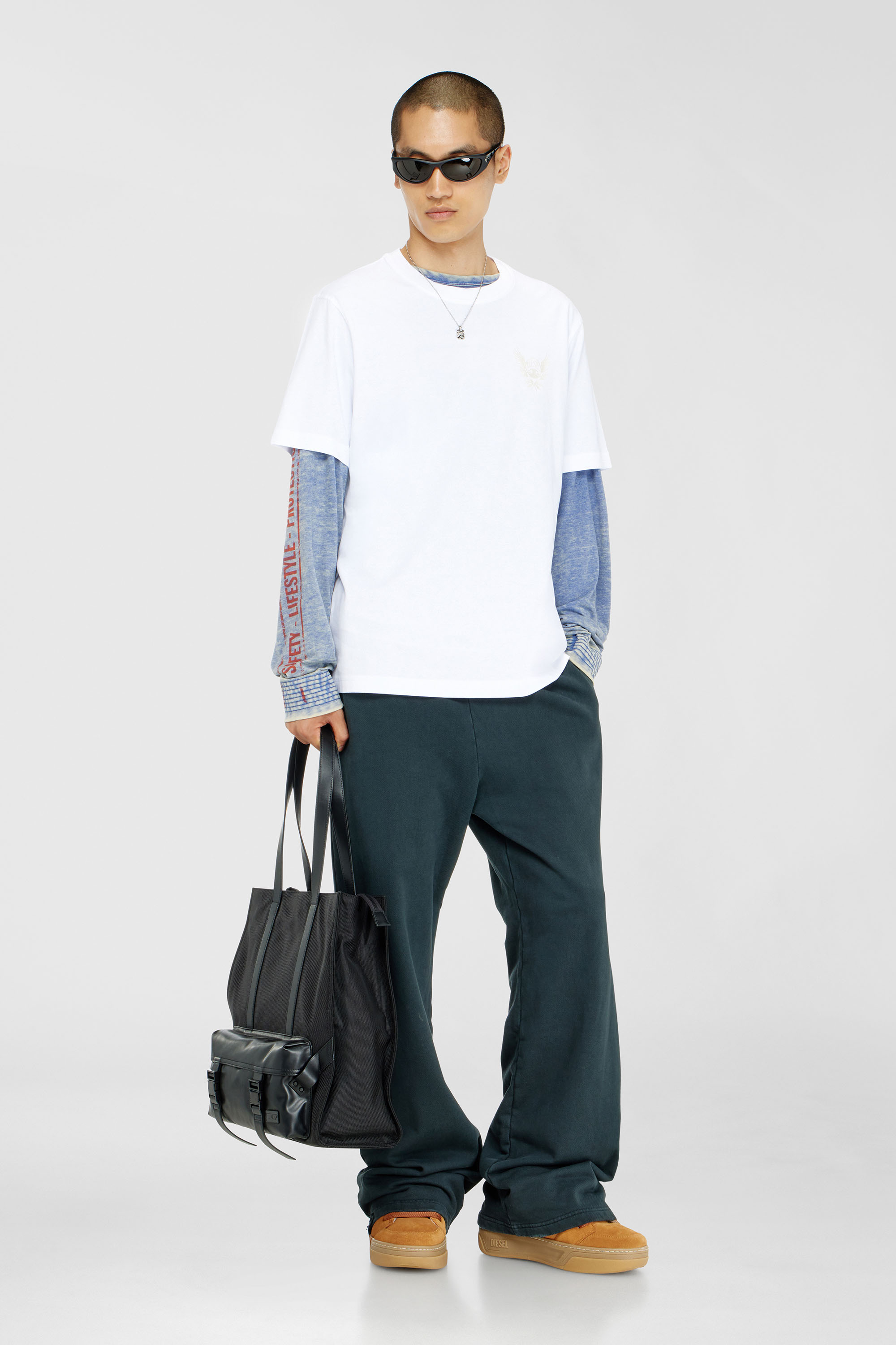 Diesel - T-ADJUST-AA8, Man's Cotton T-shirt with chest logo motif in White - 2