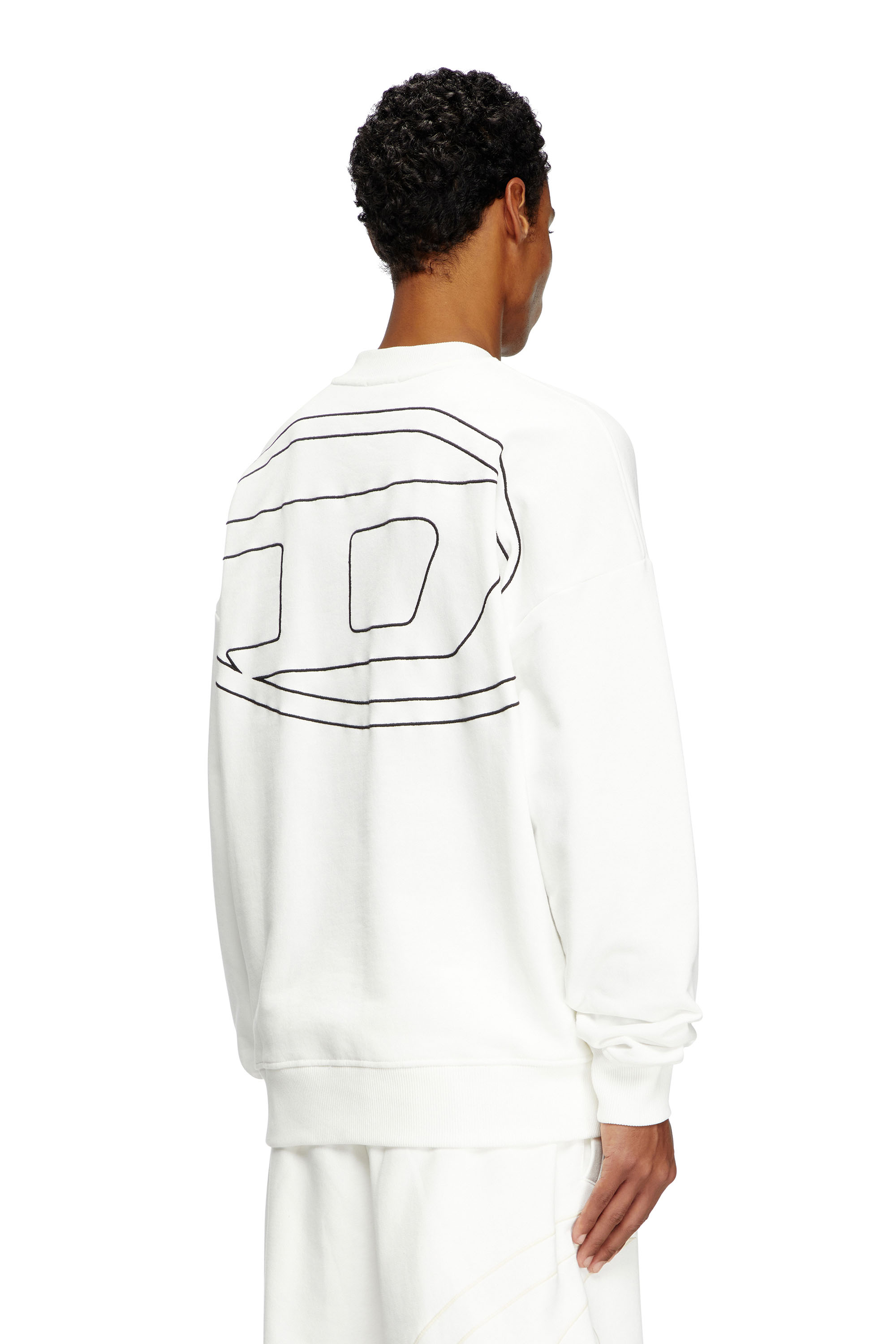 Diesel - S-ROB-MEGOVAL-D, Man's Sweatshirt with logo embroidery in White - 1