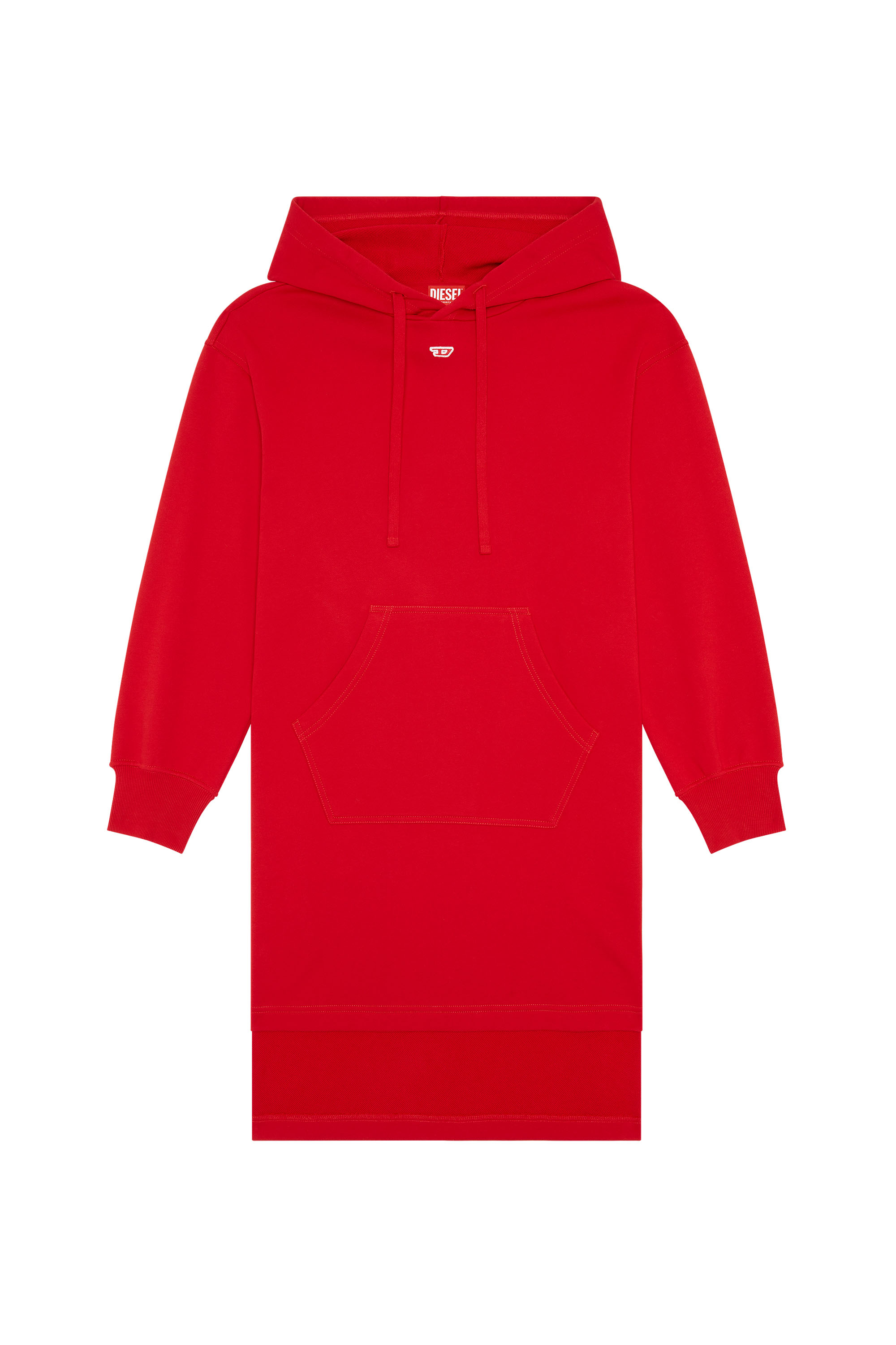 Diesel - D-ILSE-D, Woman Hoodie dress with D logo in Red - Image 2