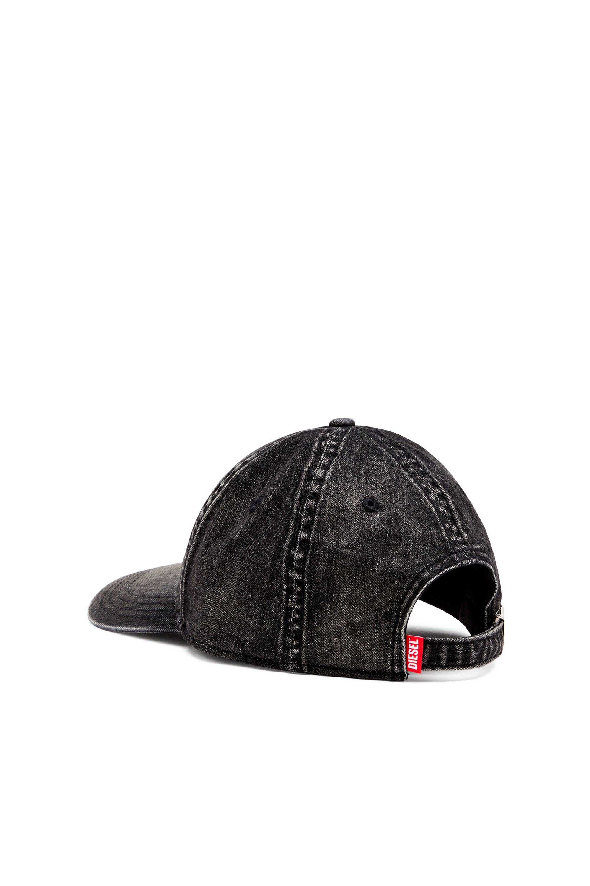 Diesel - C-GABLE-BLACK, Man's Light black stretch denim cap in Black - 2