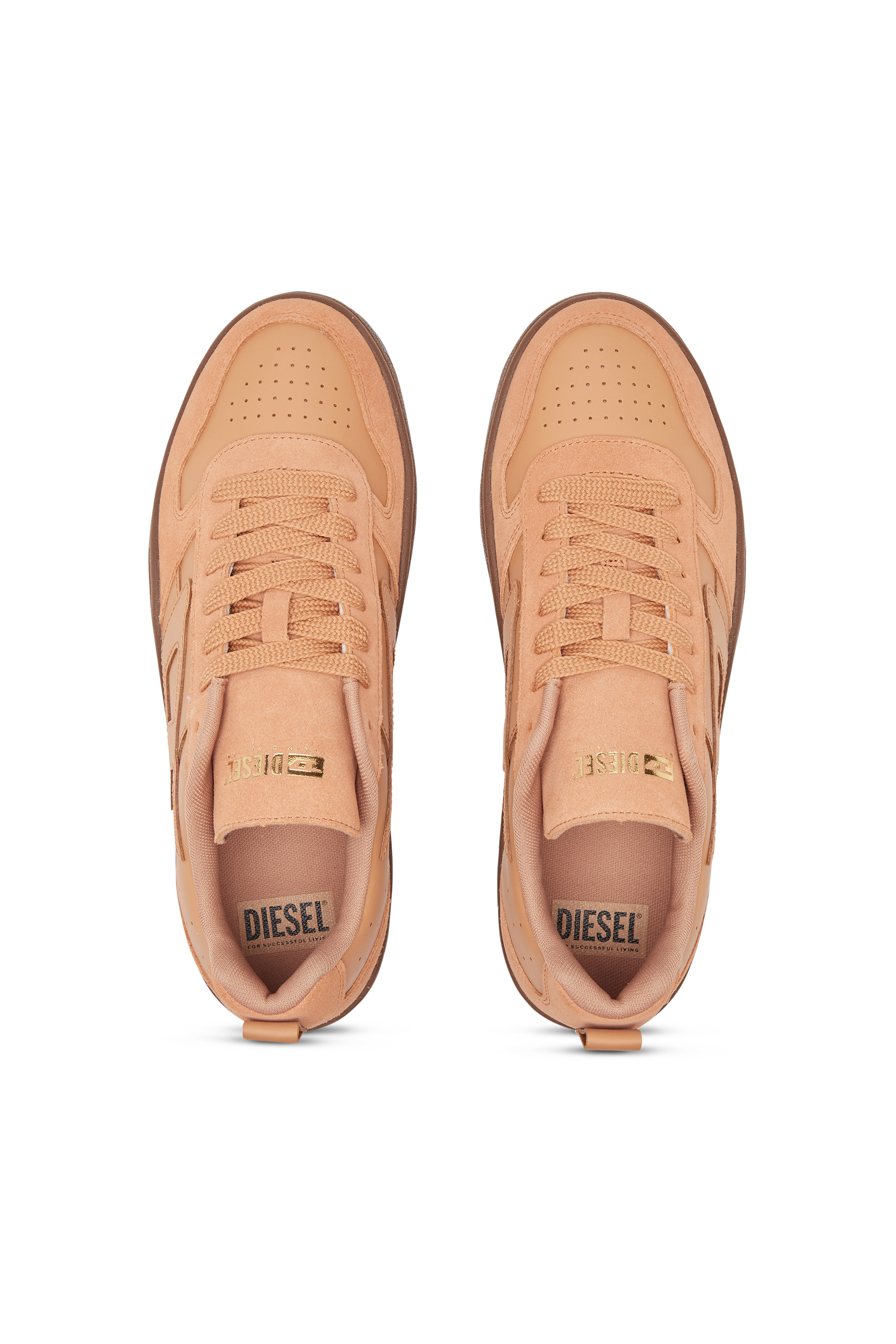 Diesel - S-UKIYO V2 LOW, Man's S-Ukiyo-Sneakers in leather and suede in Light Brown - 5