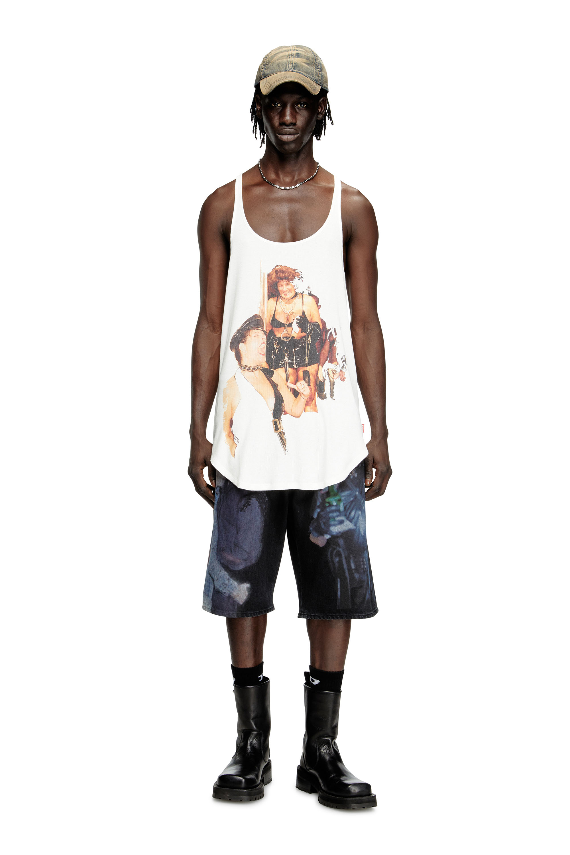 Diesel - PR-T-SHANRY-W-TOM25, Unisex's Tank top with graphic print in White - 3