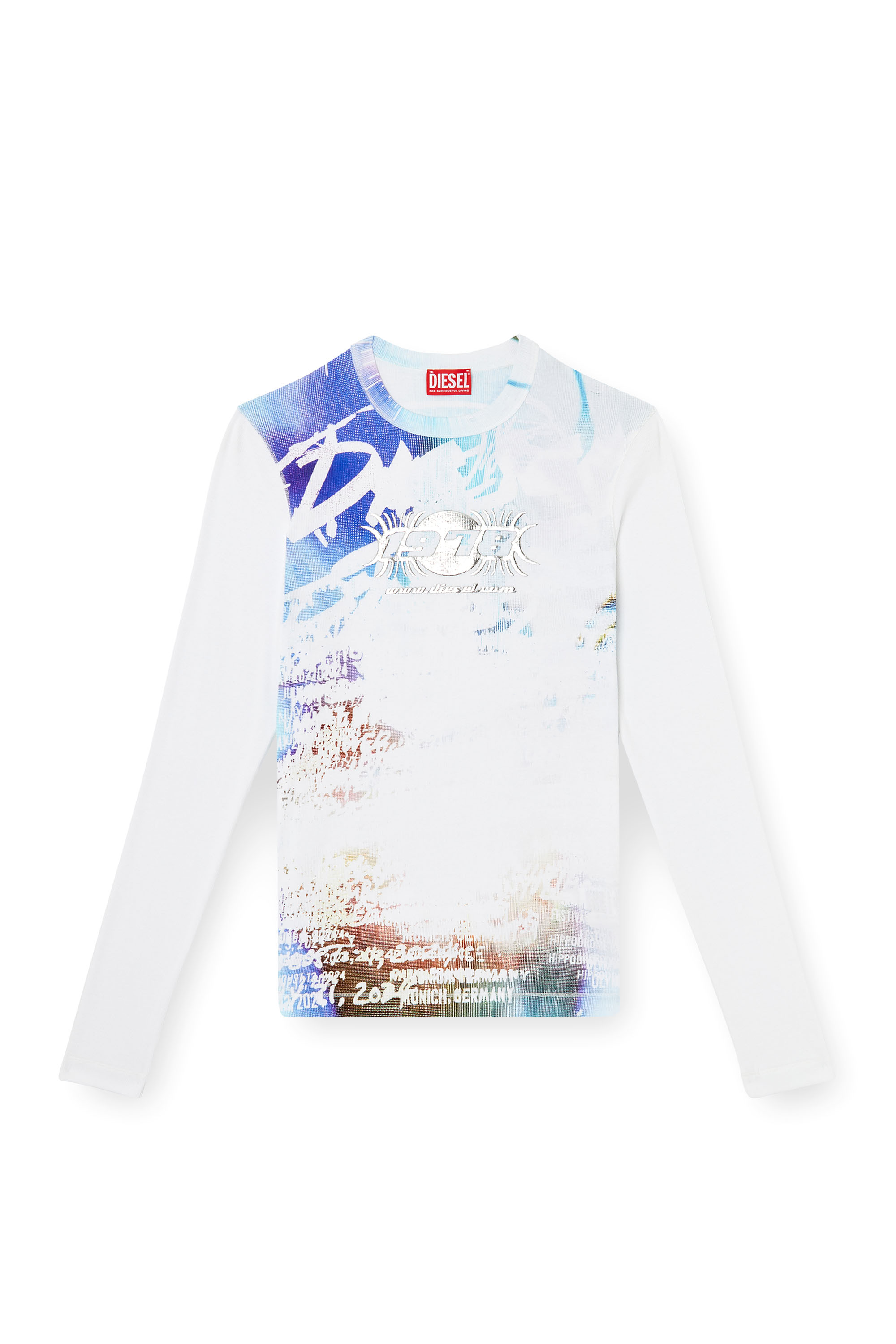 Diesel - T-RIBBER-LS-T3, Man's Long-sleeve T-shirt with graffiti print in null - 3