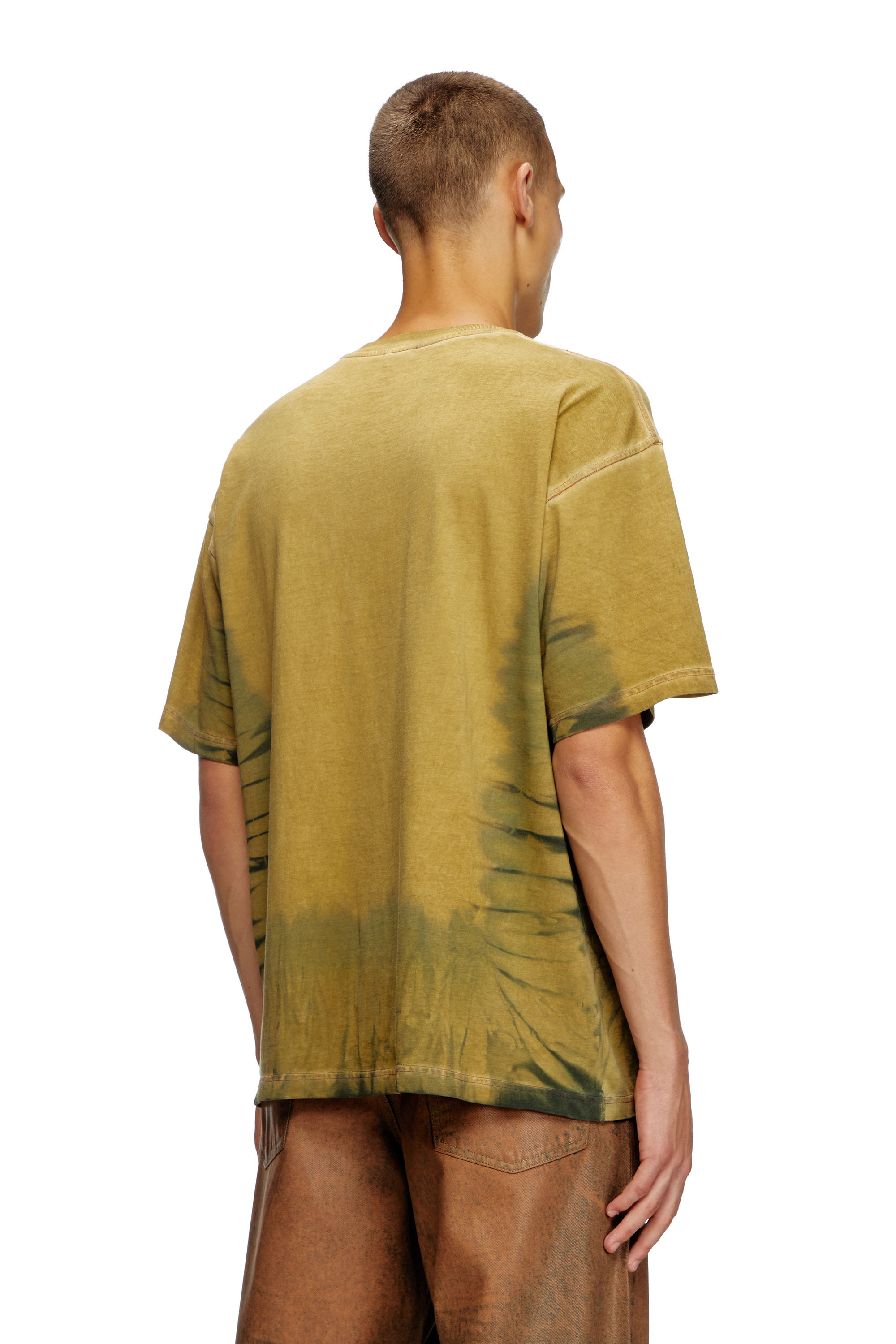 Diesel - T-BOXT-R24, Man's Tie-dye T-shirt with spotlight print in Light Brown - 4