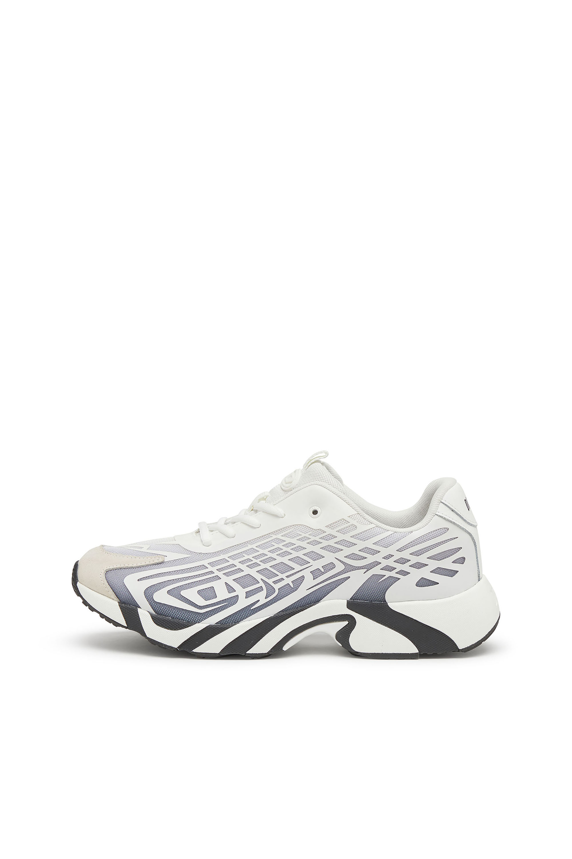Diesel - S-D-VIT'S 500 LOW, Man's D-Vit-Sneakers in striped dégradé mesh in White/Grey - 2
