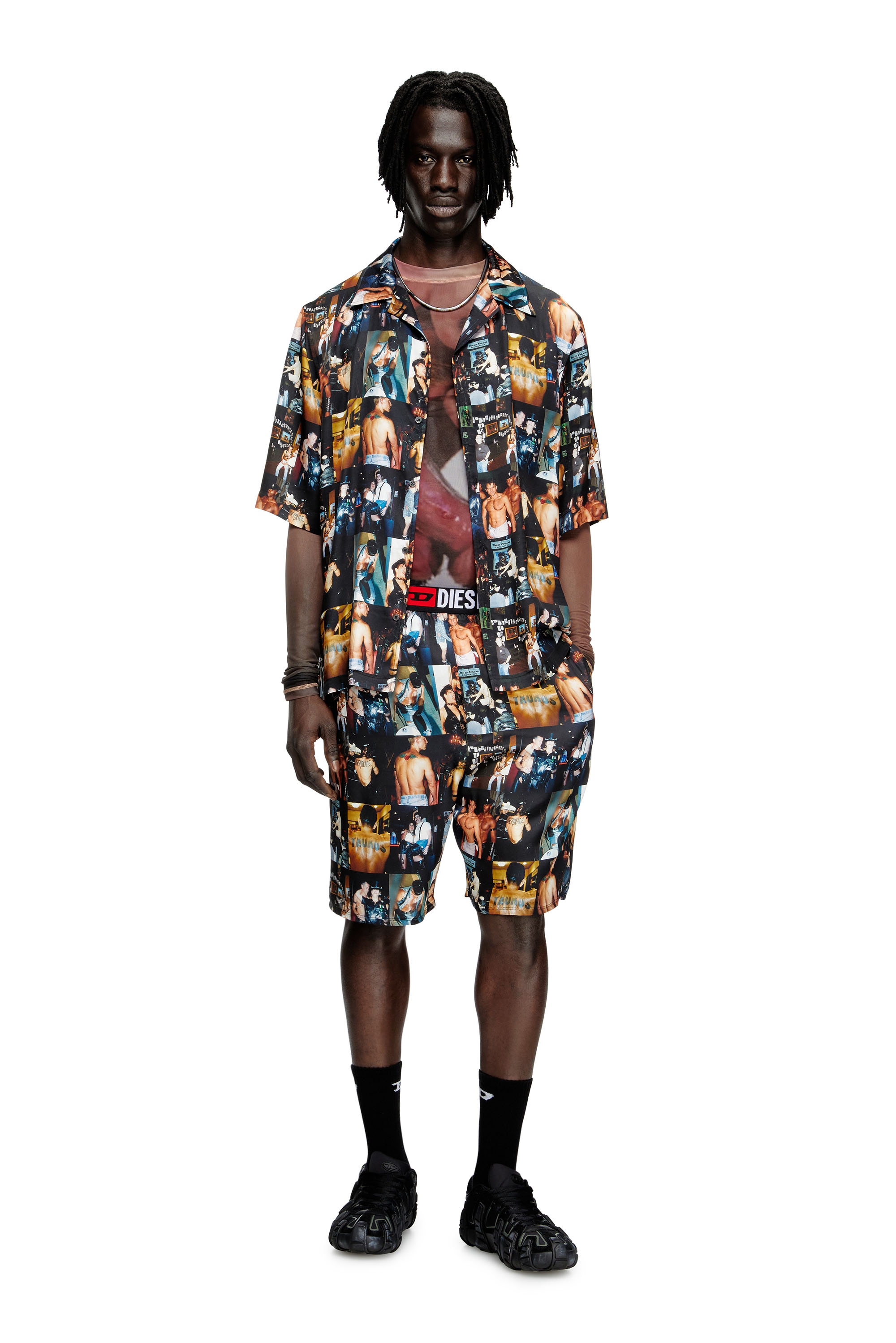 Diesel - PR-P-TOLL-SHOR-TOM25, Unisex's Bowling shirt with graphic prints in Black - 2