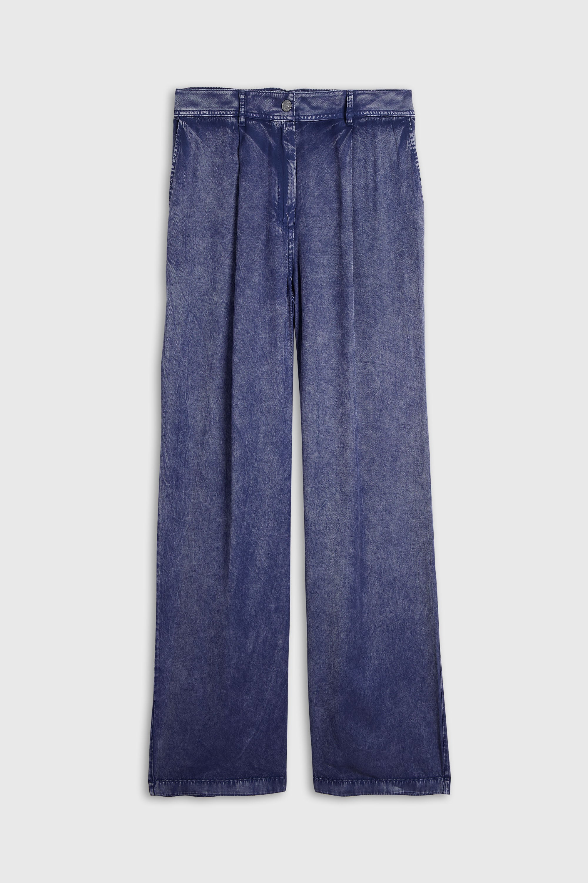Diesel - P-AUSTINE, Woman's Wide-leg pants in denim-effect viscose in Dark Blue - 2