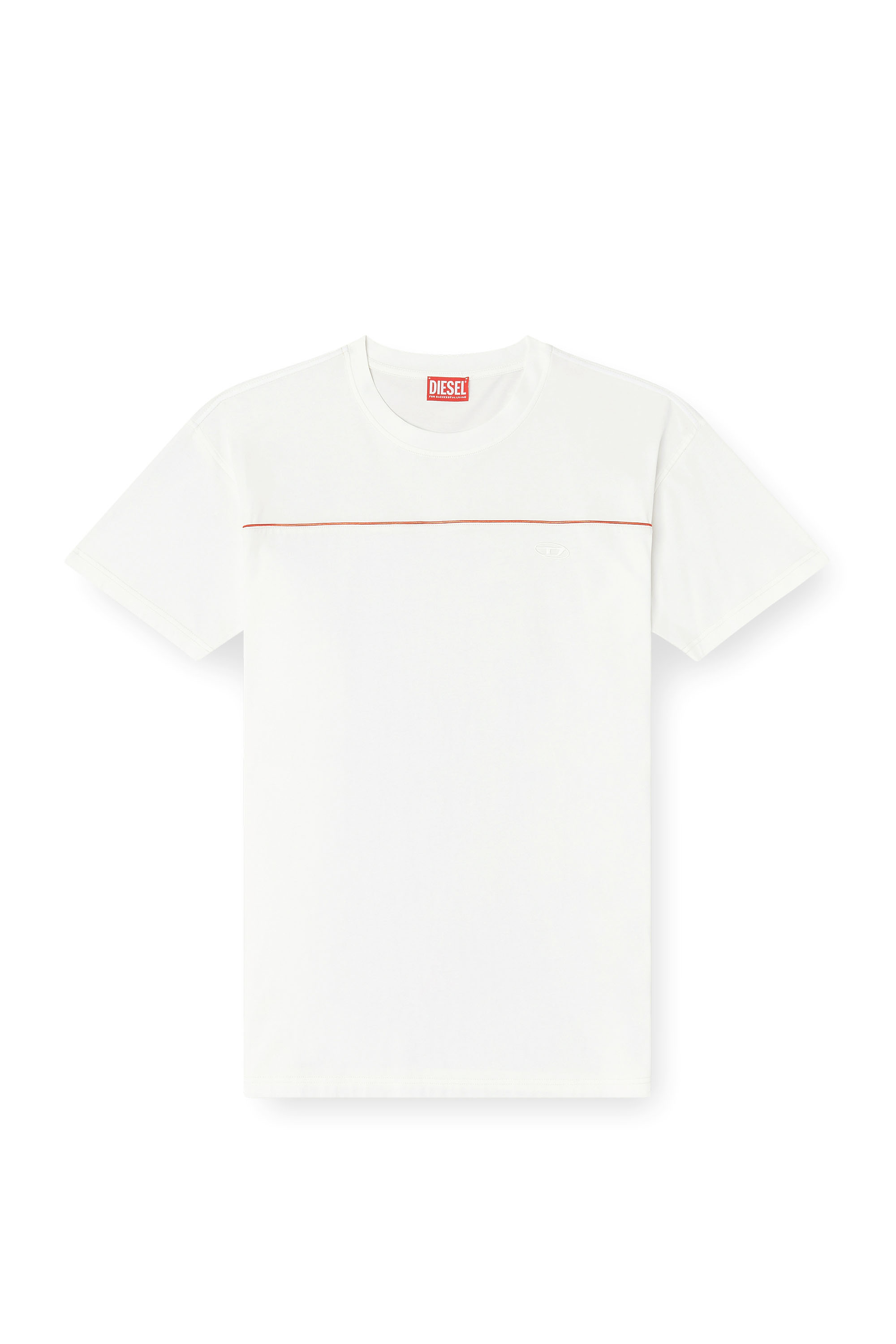 Diesel - T-NORM-PIPING, Man's T-shirt with contrast piping in White - 3