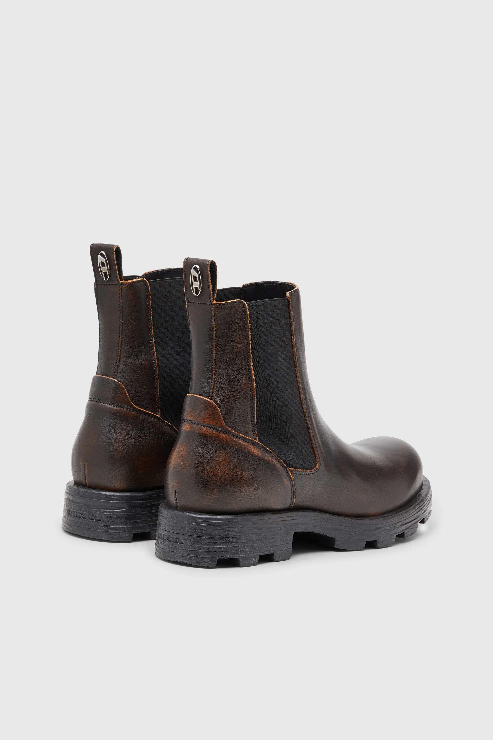 Diesel - D-HAMMER CH, Man's D-Hammer-Chelsea boots in brushed leather in Brown - 3