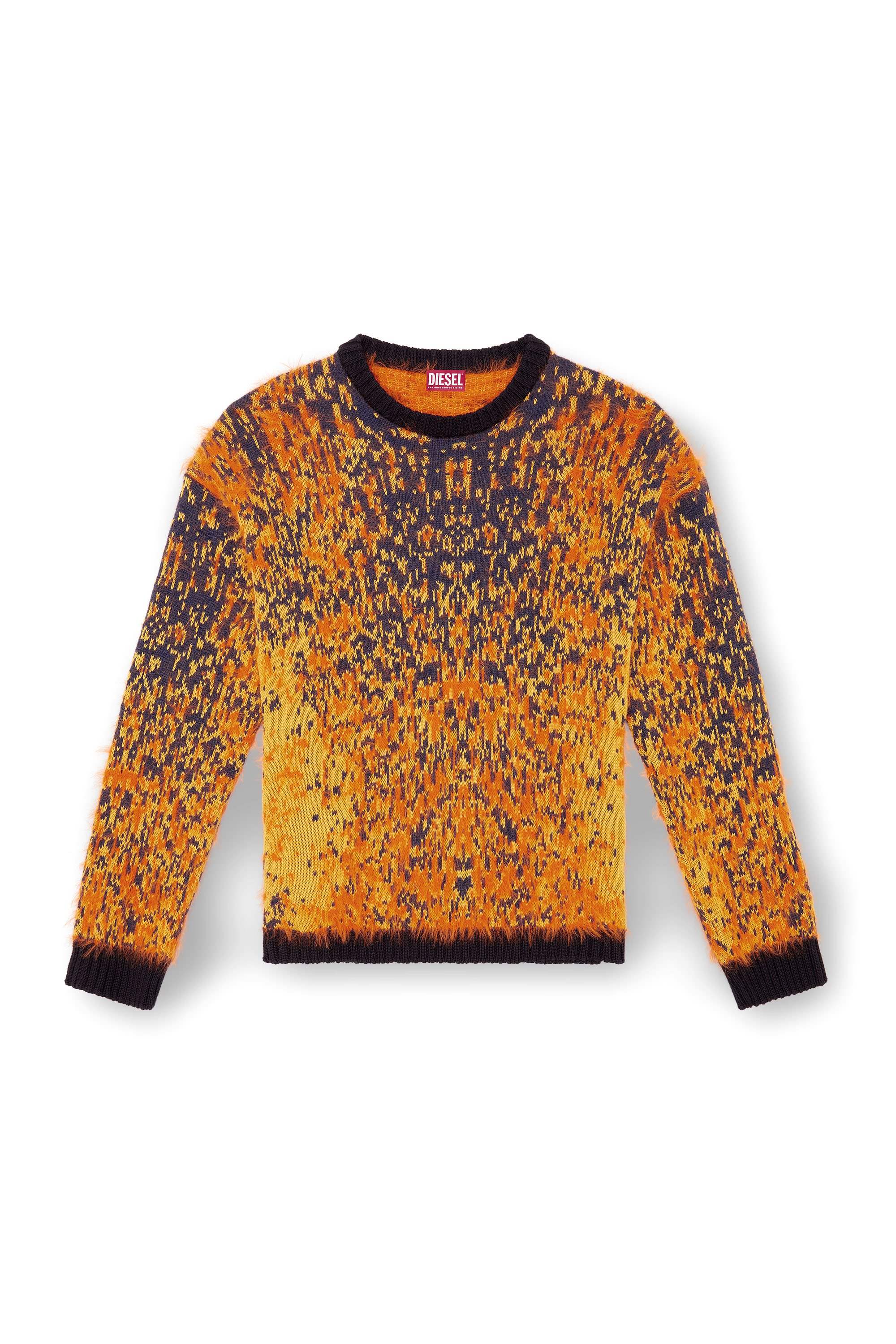 Diesel - K-RAIN, Man's Jumper with acid rain effect in Orange - 3