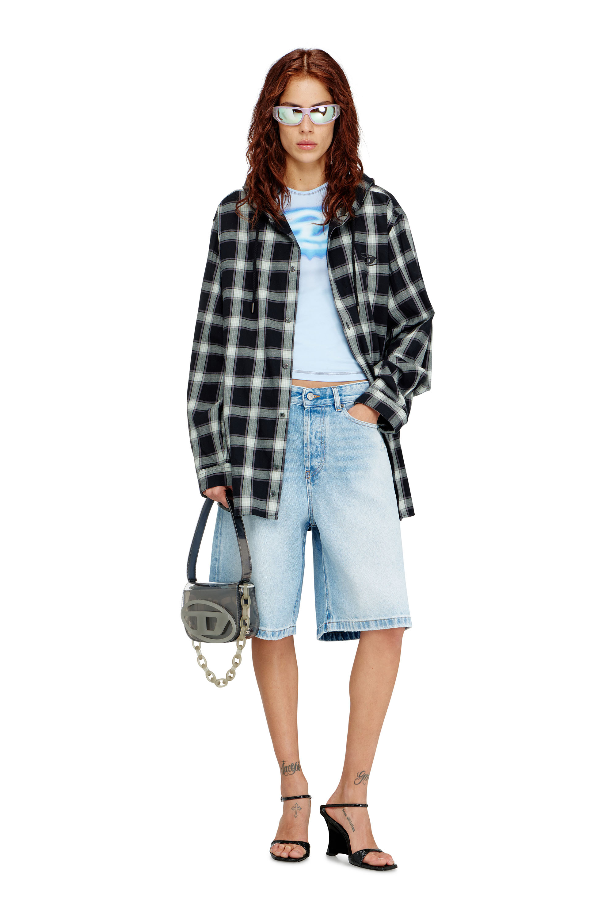 Diesel - DE-SIRE-SHORT, Woman's Shorts in destroyed denim in null - 2