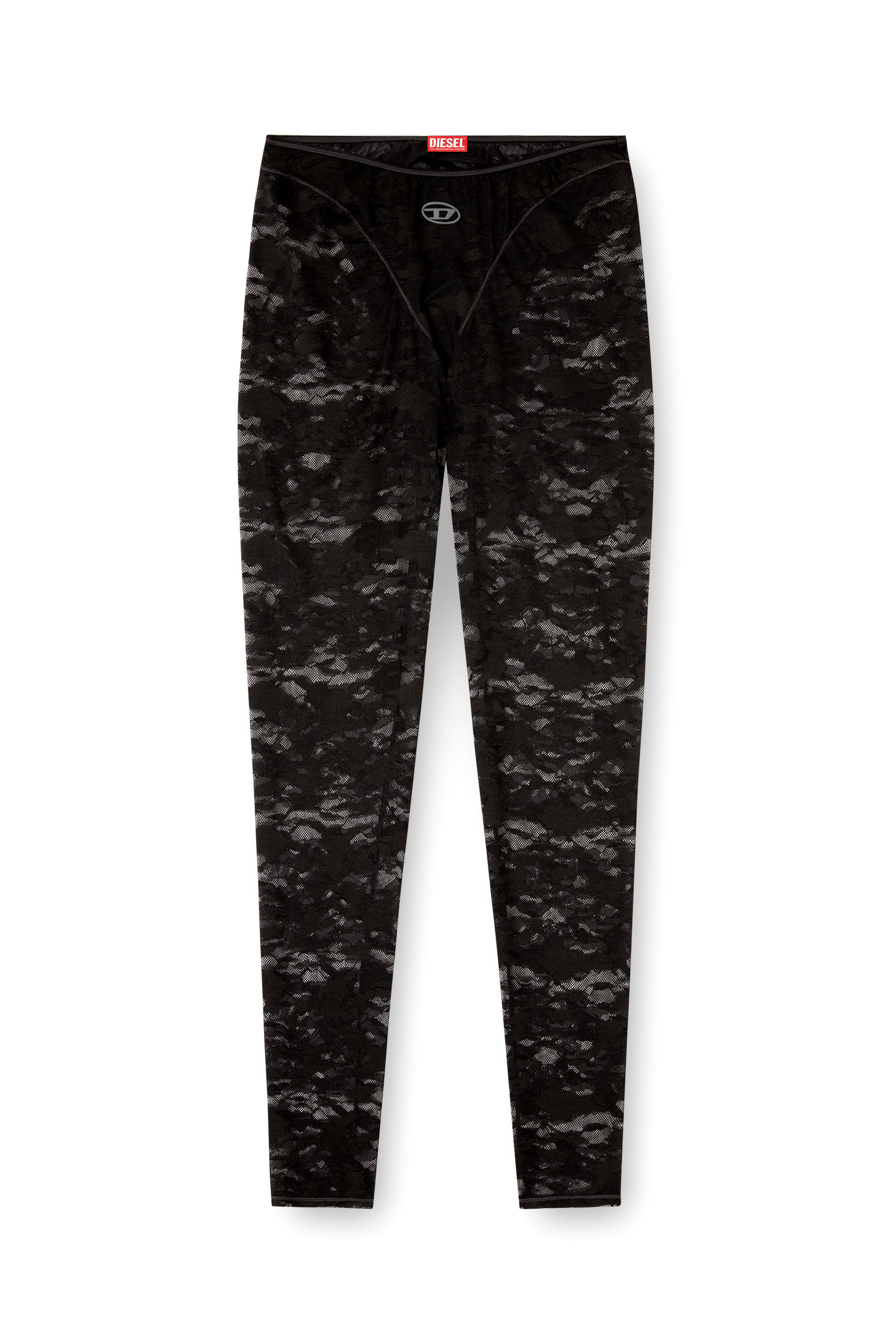 Diesel - CLAIRE-UTLT, Woman's Camo lace leggings in Black - 4