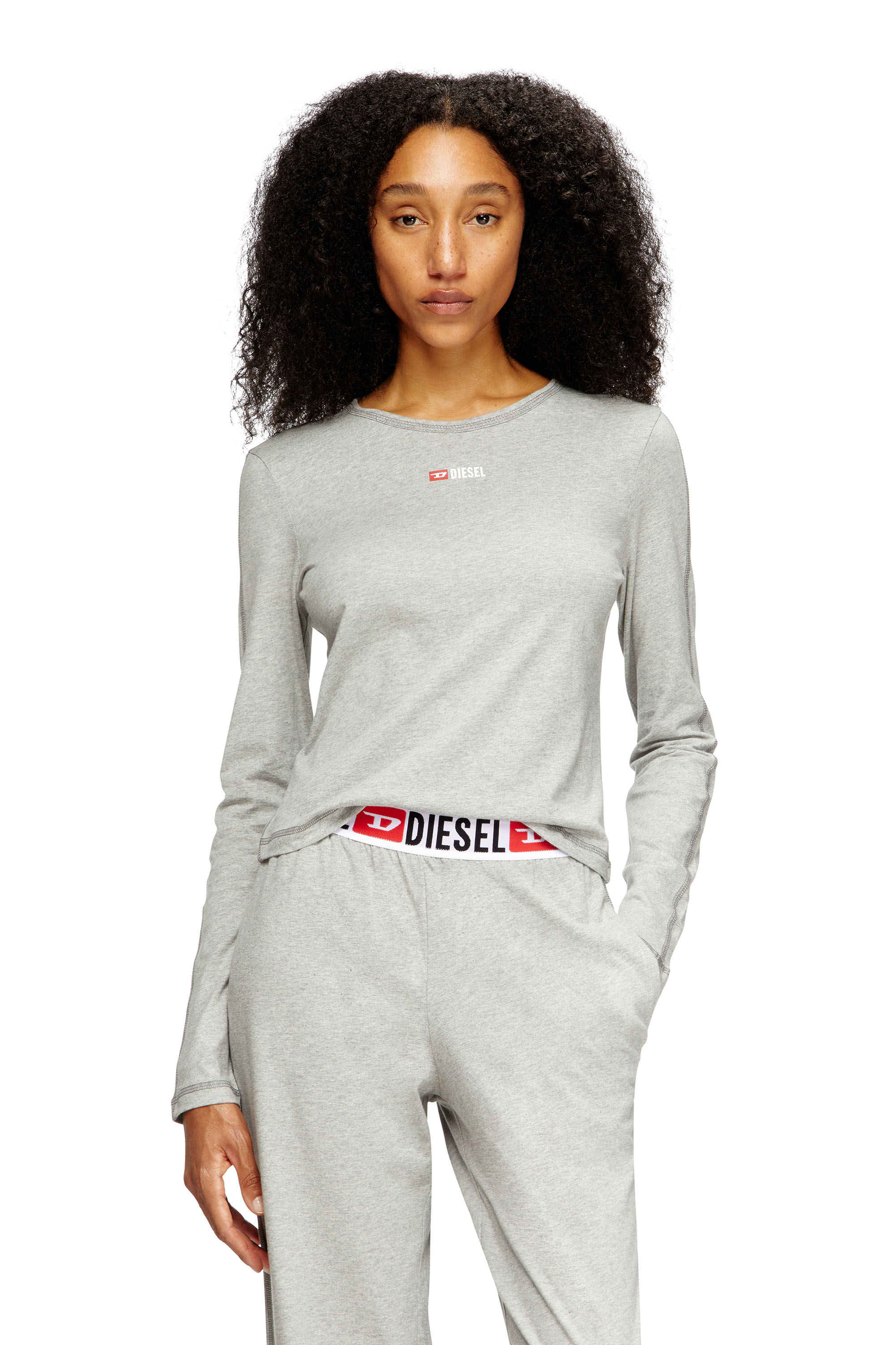 Diesel - SET-GILDA-D-CORE, Woman's Stretch cotton pyjamas in Light Grey - 3