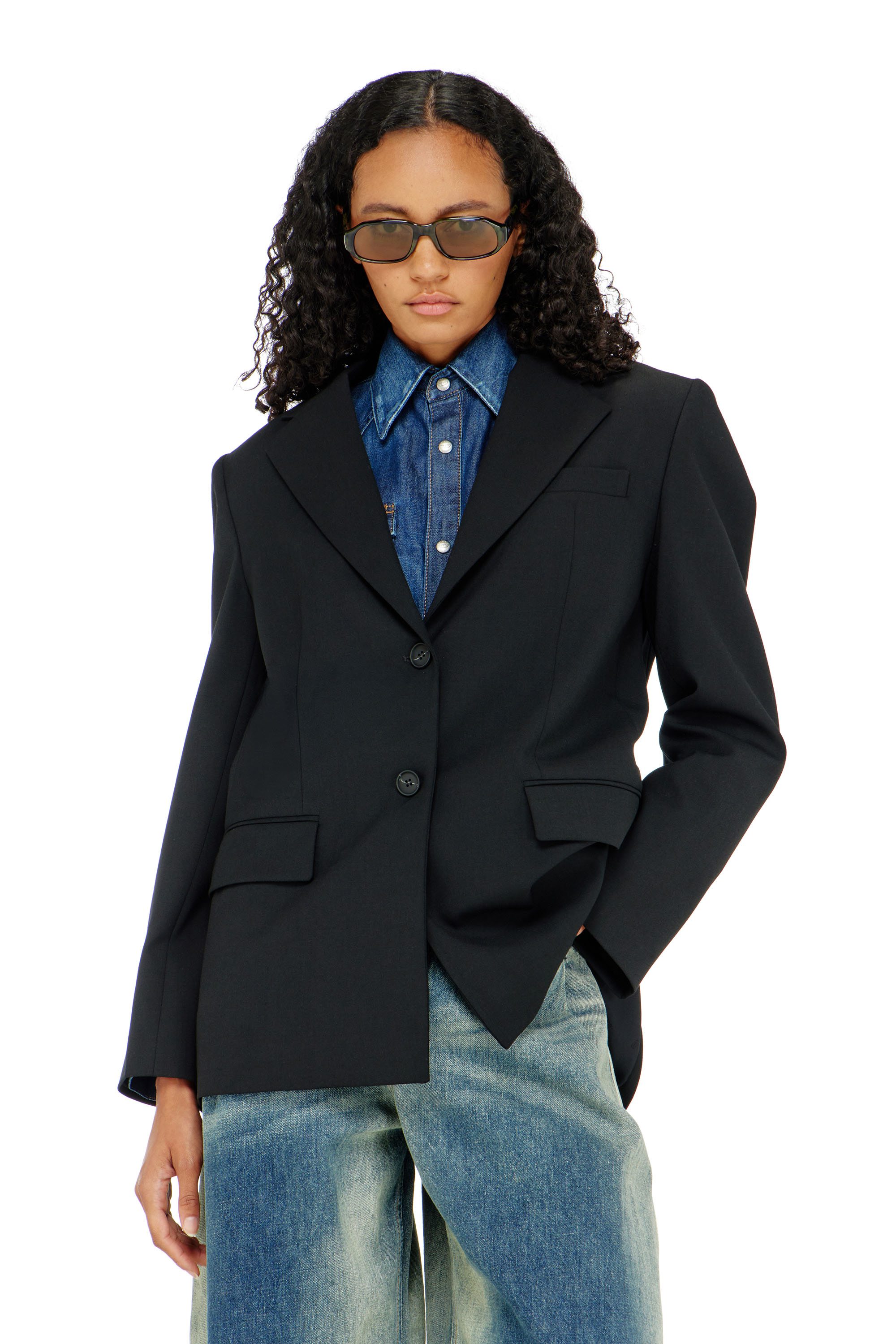 Diesel - G-KESS-R1, Woman's Blazer in wool blend in Black - 1