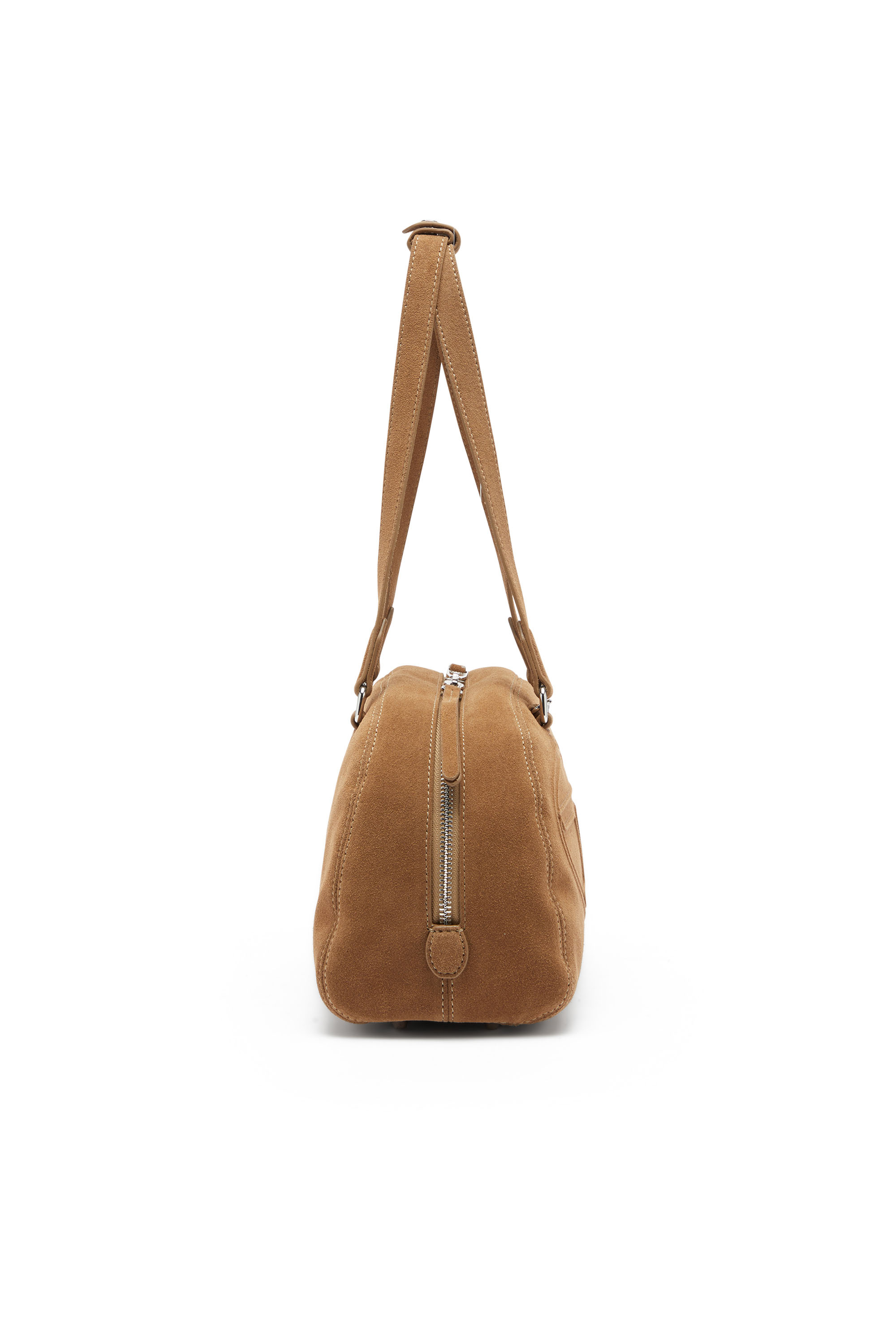 Diesel - 1DR DOME SHOULDER, Unisex's 1DR Dome-Suede shoulder bag with Oval D logo in Beige - 5