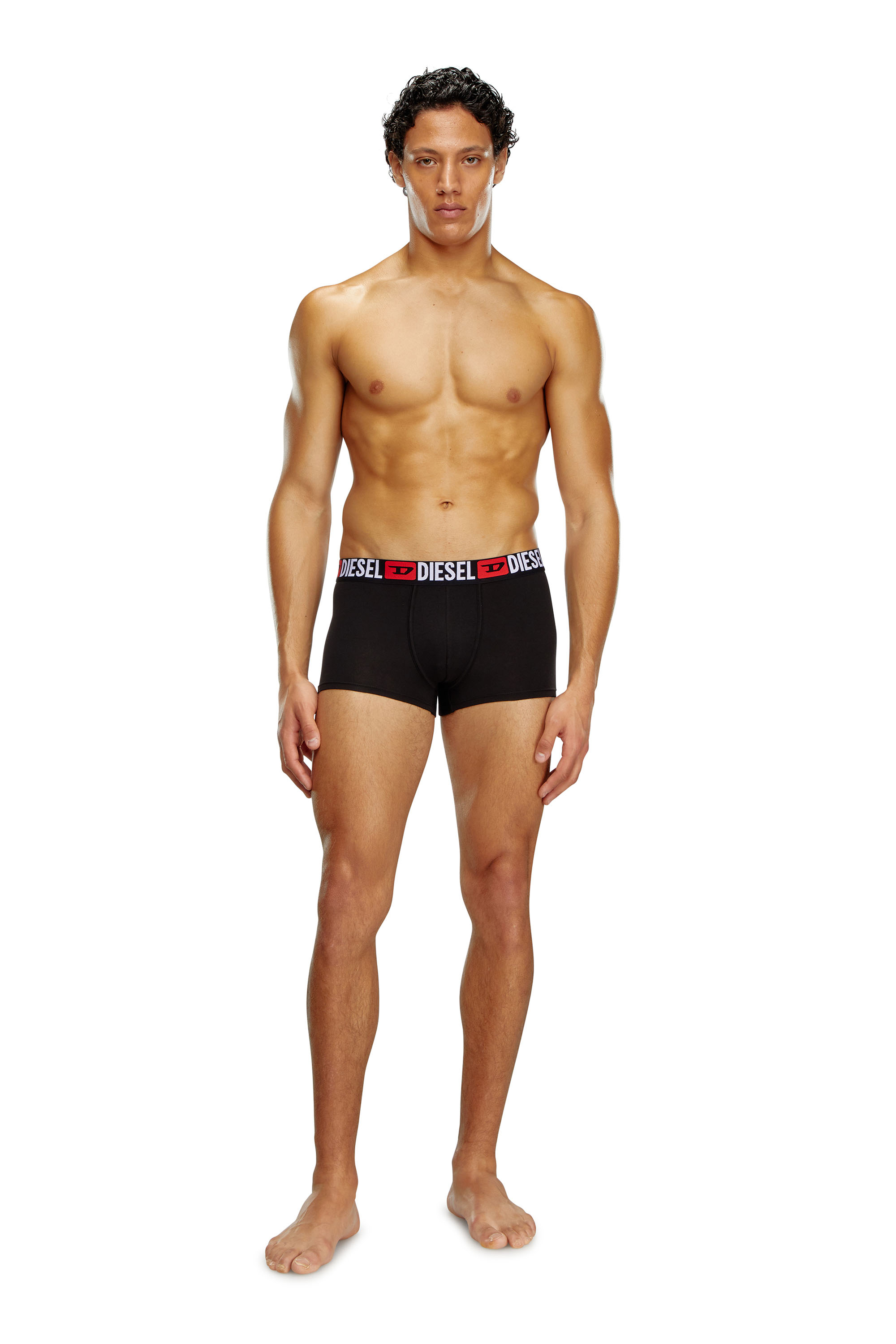 Diesel - UMBX-DAMIENTHREEPACK, Man's Three-pack of all-over logo waist boxers in Black - 1