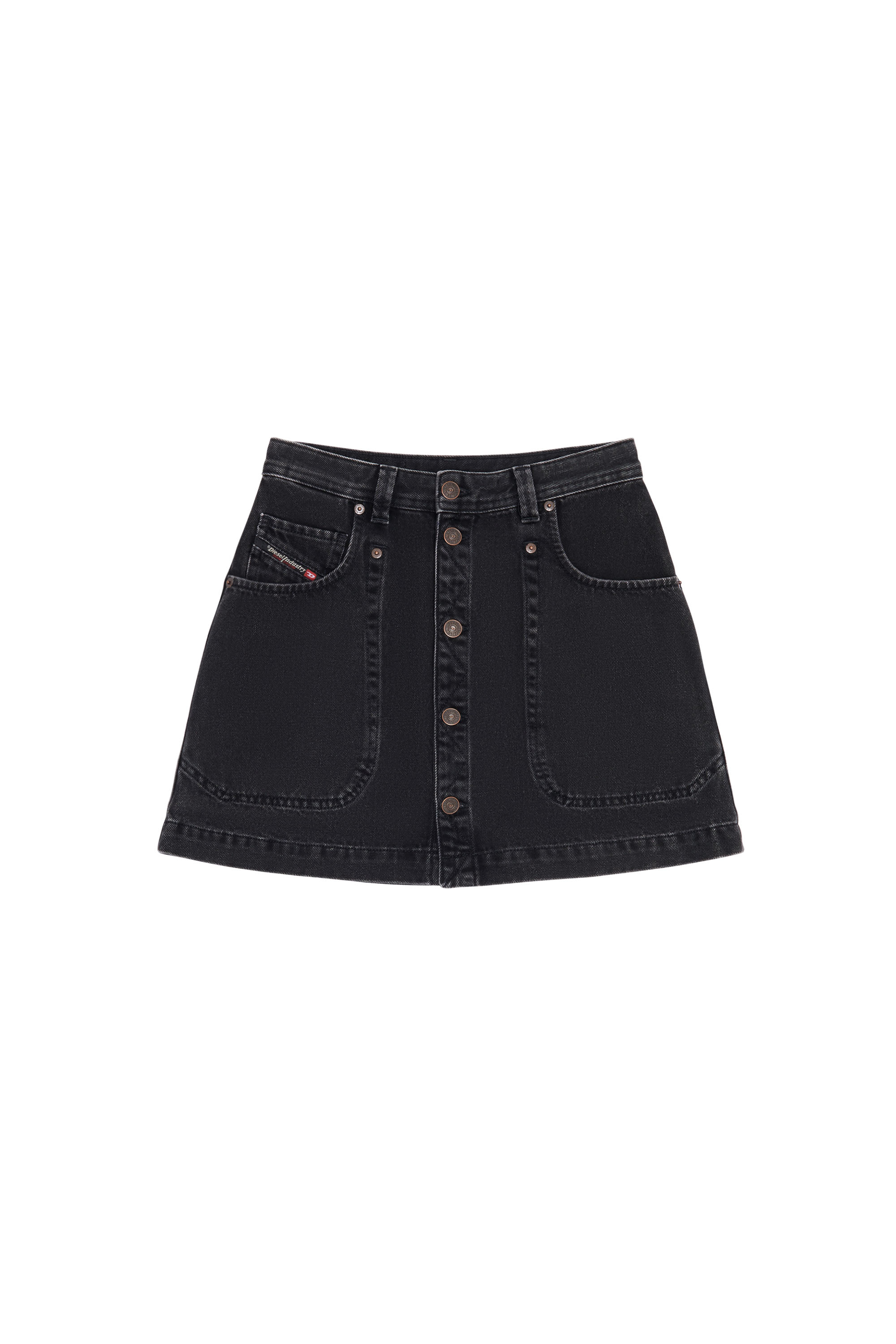 Diesel - DE-ALBUS A-LINE SKIRT, Black/Dark grey - Image 6
