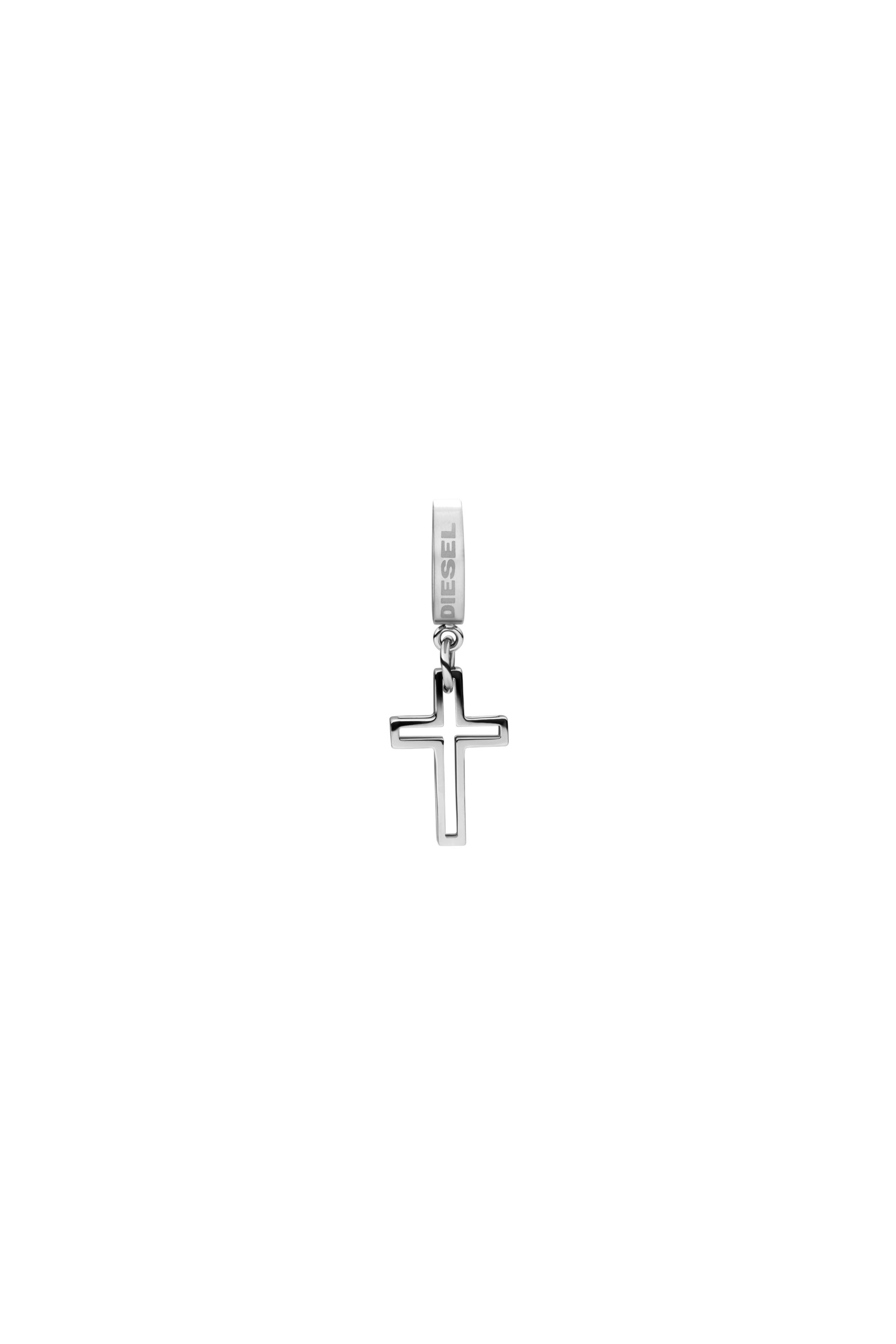 Diesel - DX1333, Unisex's Stainless Steel single hoop earring in Silver - 2
