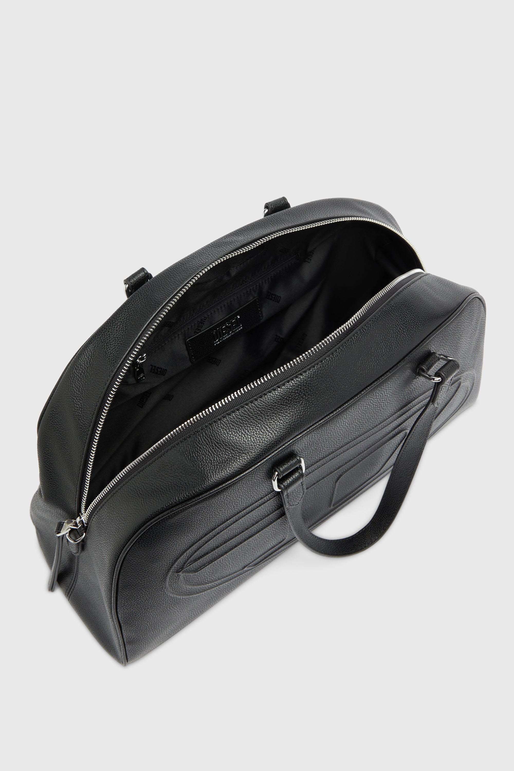 Diesel - 1DR DOME DUFFLE, Unisex's 1DR Dome - Leather travel bag with Oval D logo in Black - 3