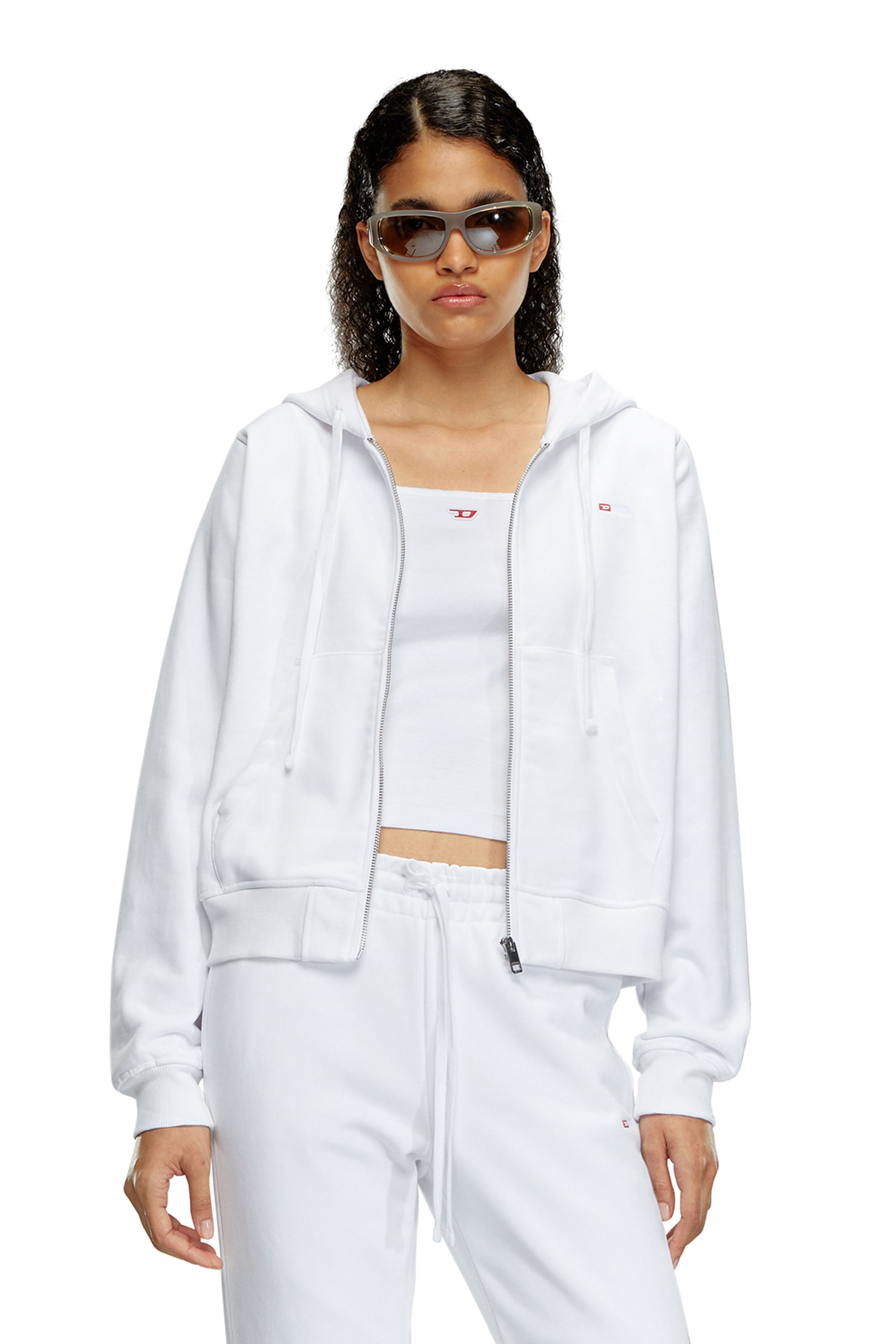 Diesel - F-REGGY-HOOD-ZIP-MICRODIV, White - Image 1