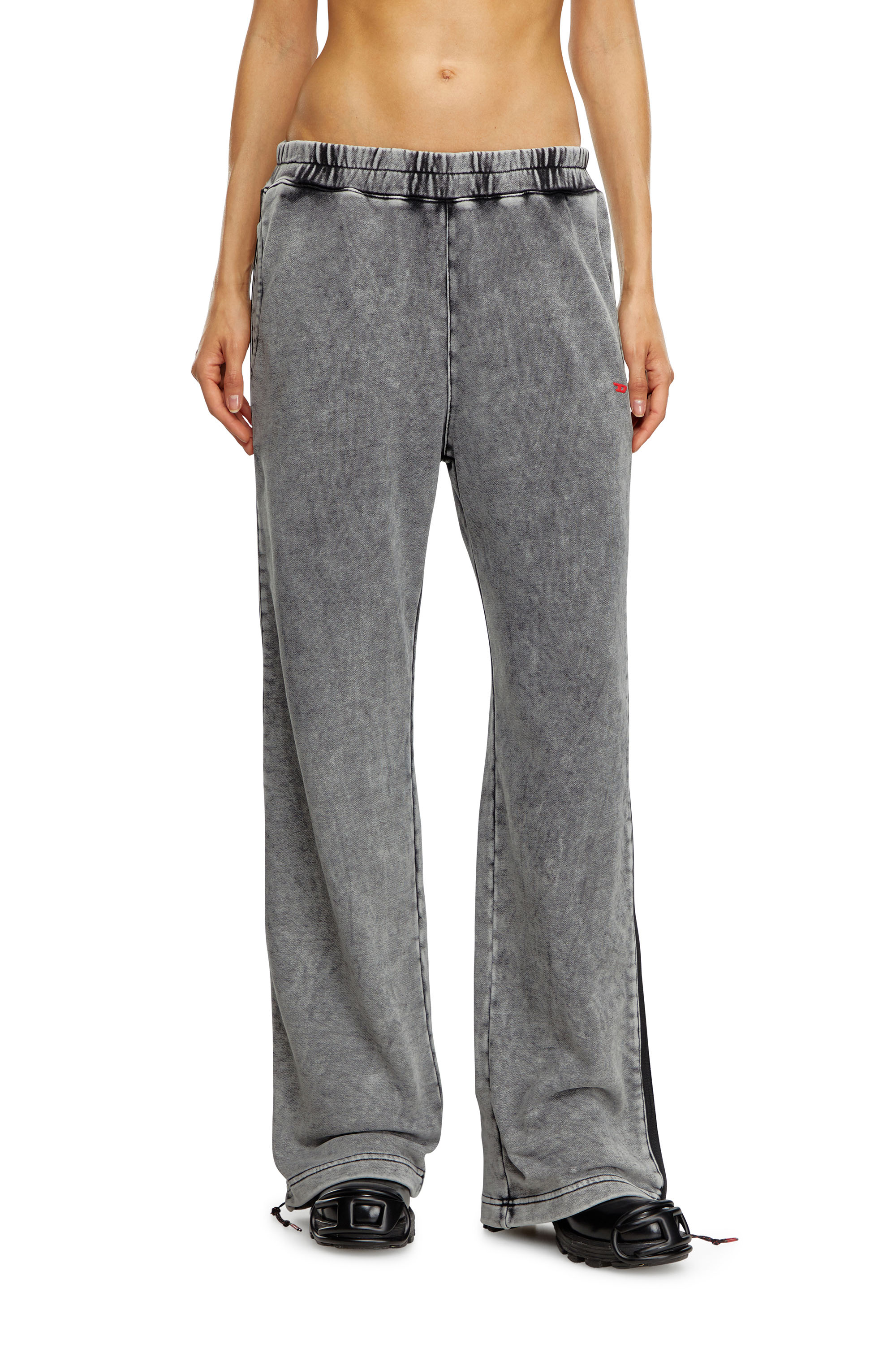 Diesel - AWSB-DELANEY-HT51, Woman's Faded track pants with zip sides in Grey - 1