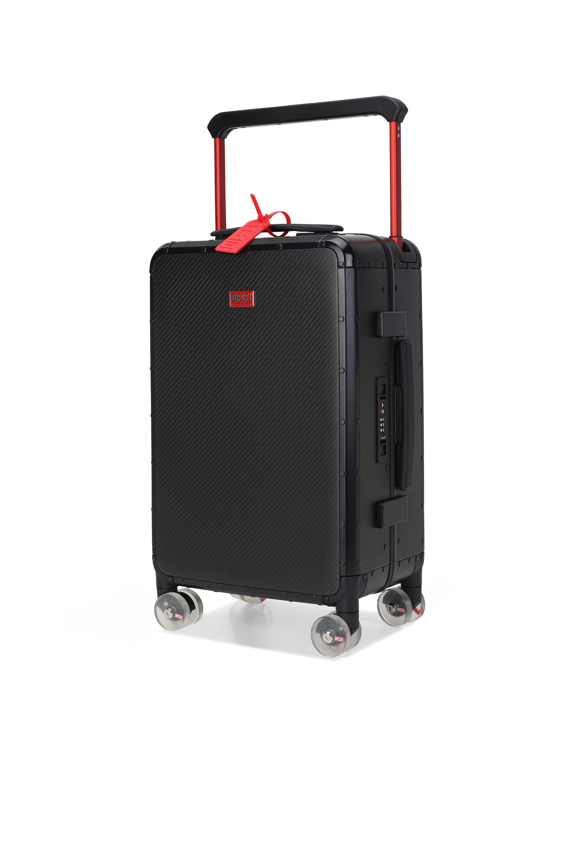 Diesel - DSL CARBON FIBER TROLLEY-BLACK- DSL001, Unisex's Carbon fiber suitcase size S in Black - 5