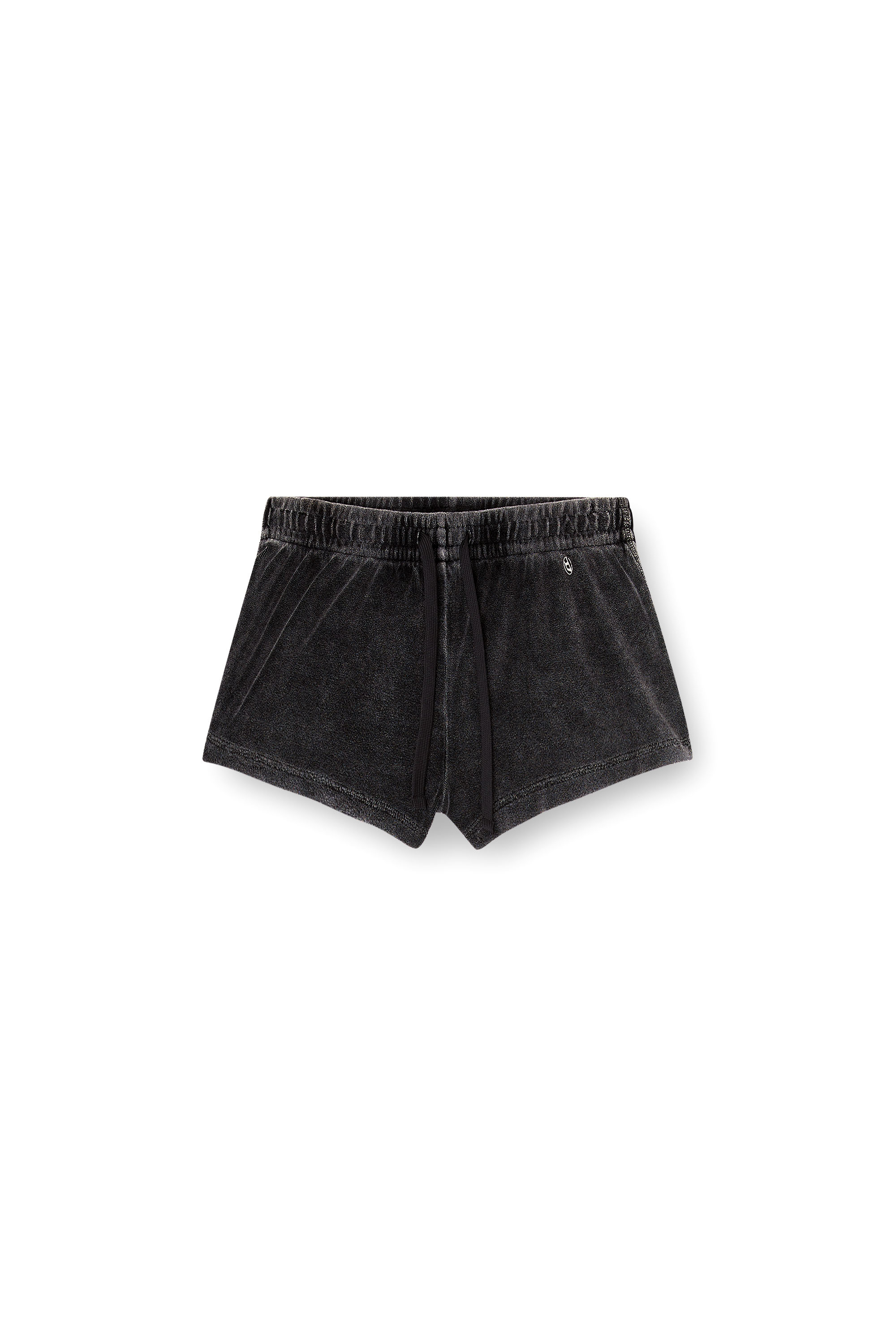 Diesel - VANESSA-DNM, Woman's Shorts in treated towelling fabric in Dark grey - 3