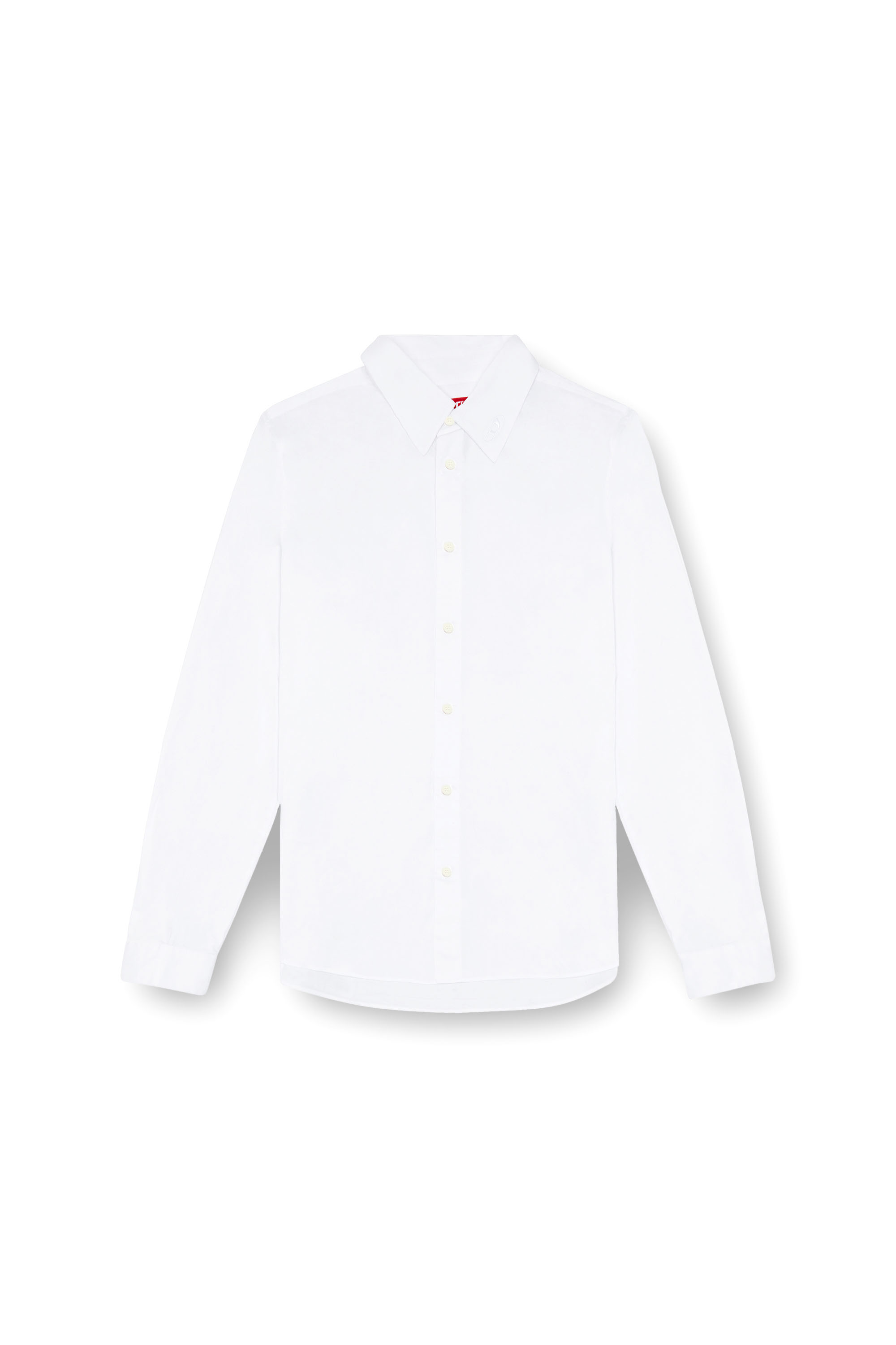 Diesel - S-FITTY-A, Man's Formal shirt with logo-embroidered collar in White - 3