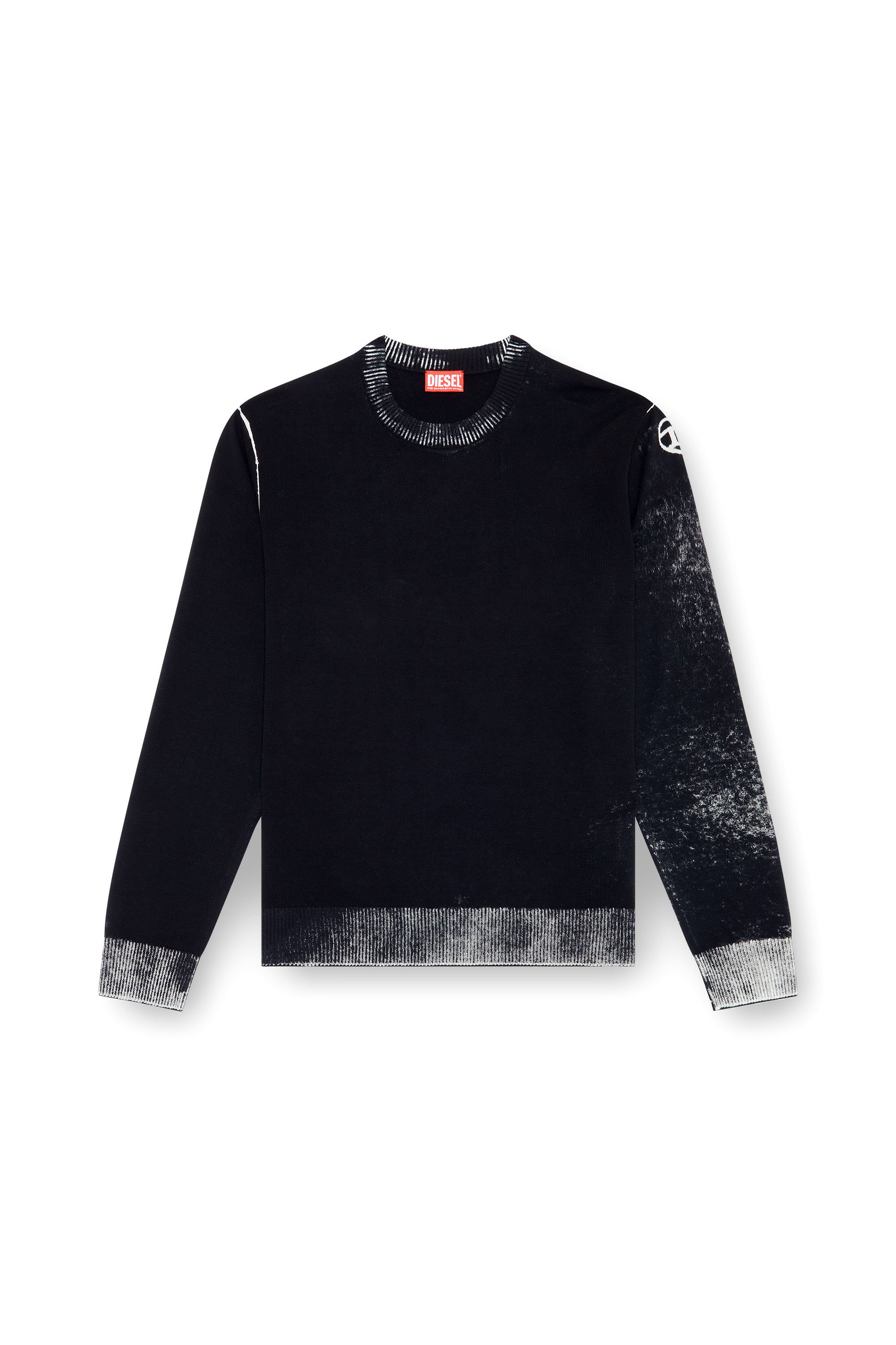 Diesel - K-LARENCE-B, Man's Reverse-print cotton jumper in Black - 3