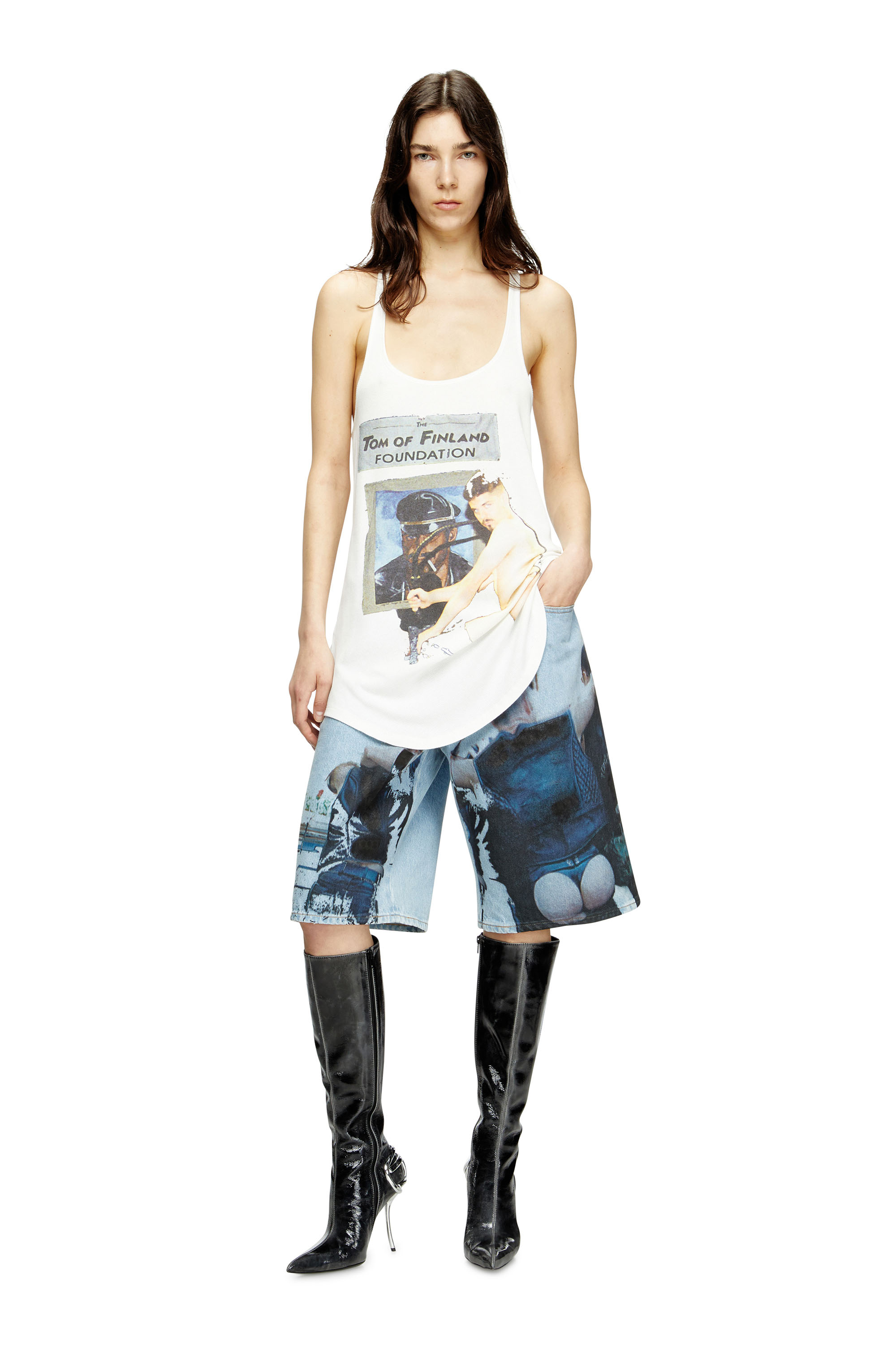 Diesel - PR-T-SHANRY-TOM25, Unisex's Tank top with graphic print in White - 4