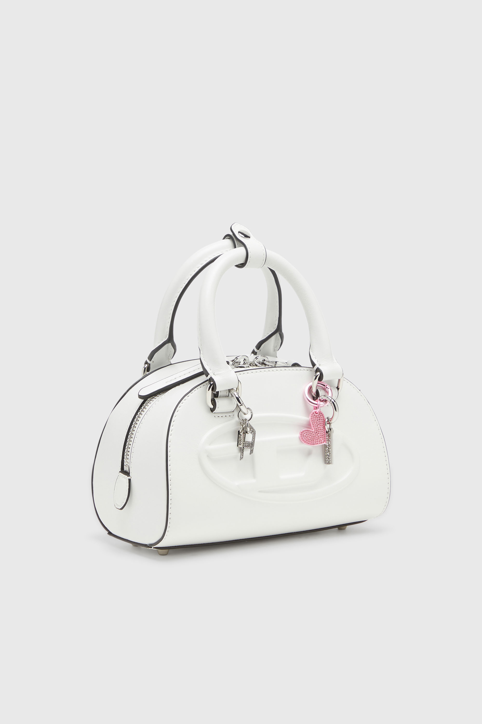 Diesel - 1DR DOME TOP HANDLE, Woman's 1DR Dome-Leather bowling bag in White - 2