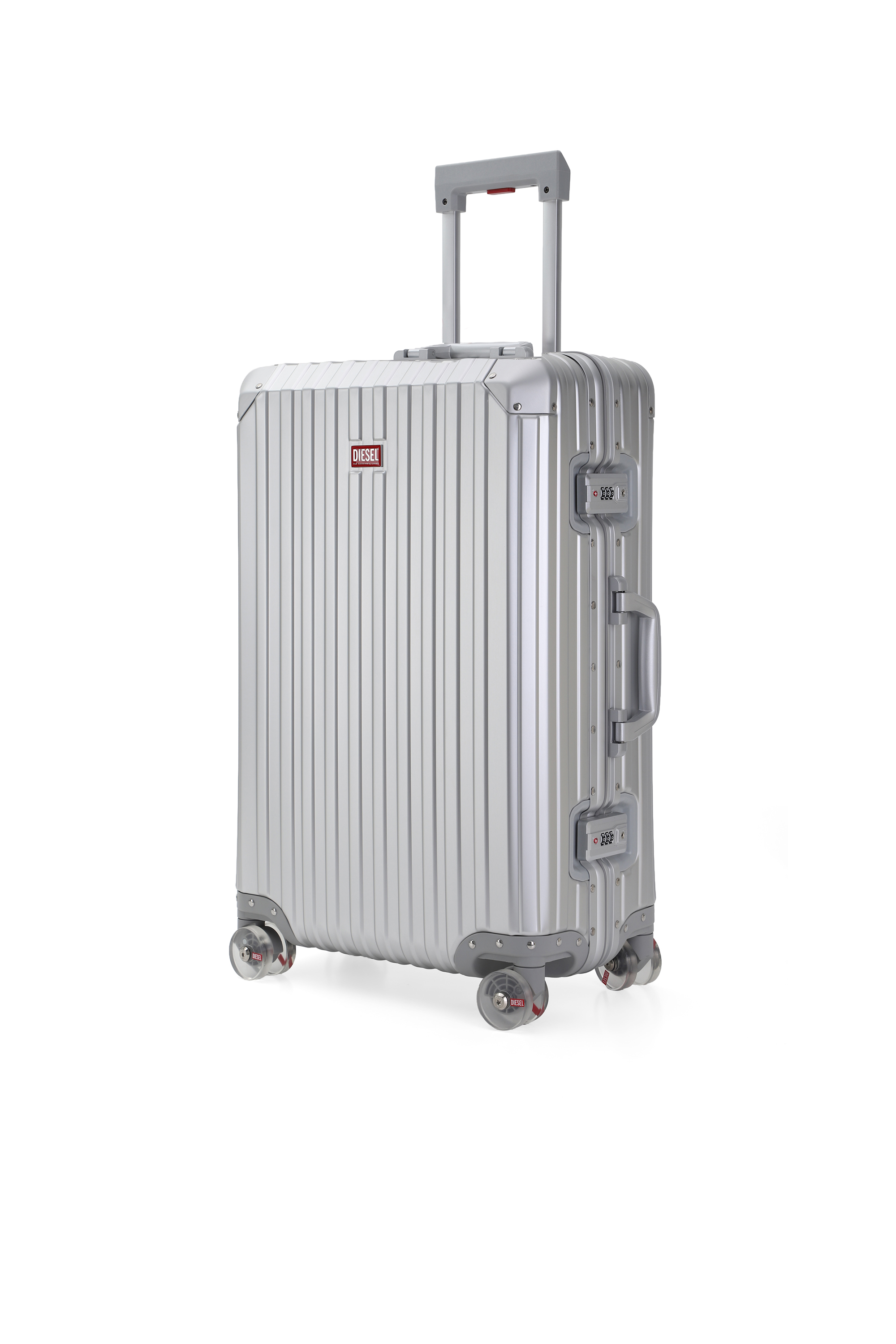 Diesel - DIESEL ALUMINUM TROLLEY- DSL002, Unisex's Aluminum suitcase size M in Silver - 5