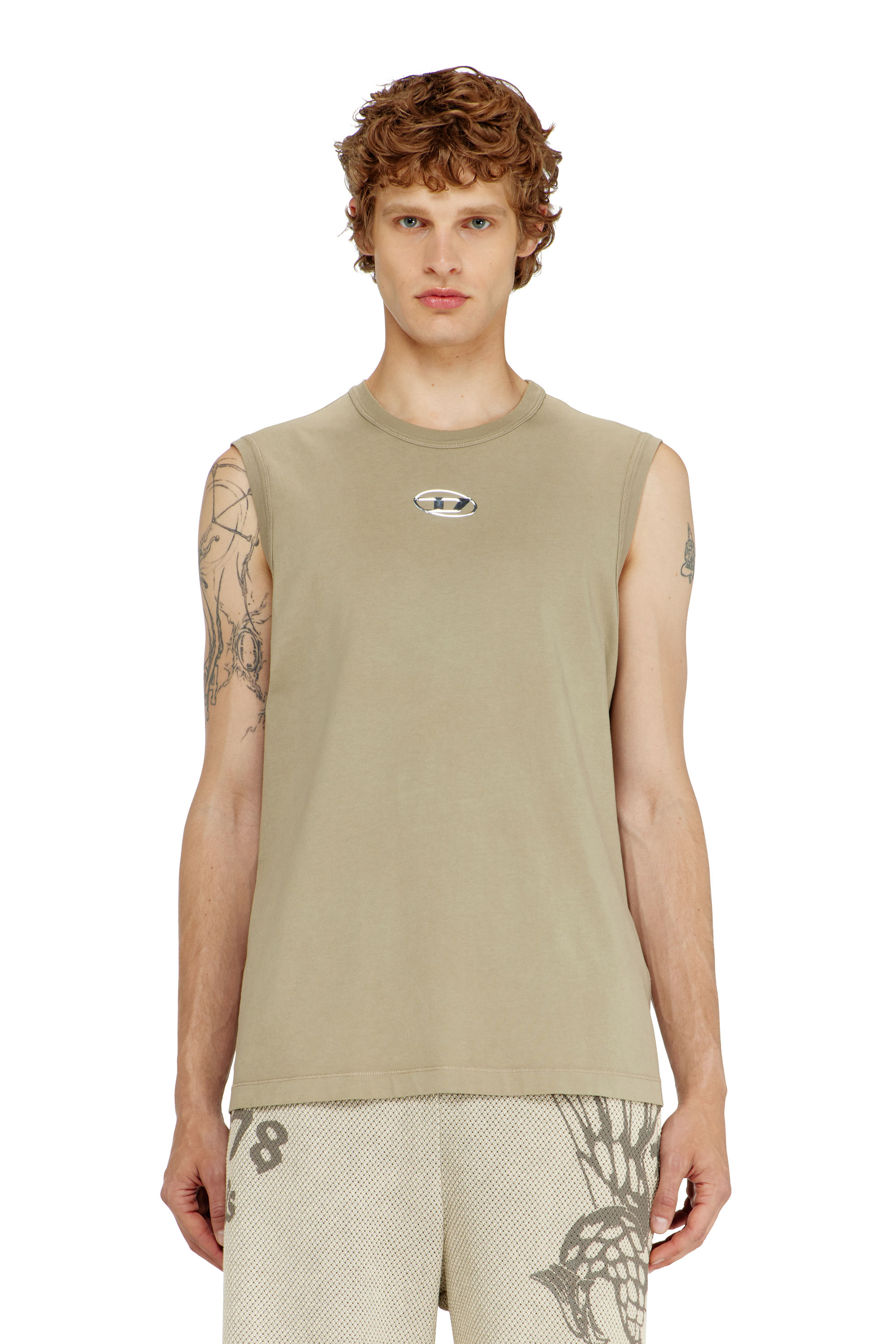 Diesel - T-BISCO-IOD, Man's Cotton tank top with metallic Oval D in null - 1