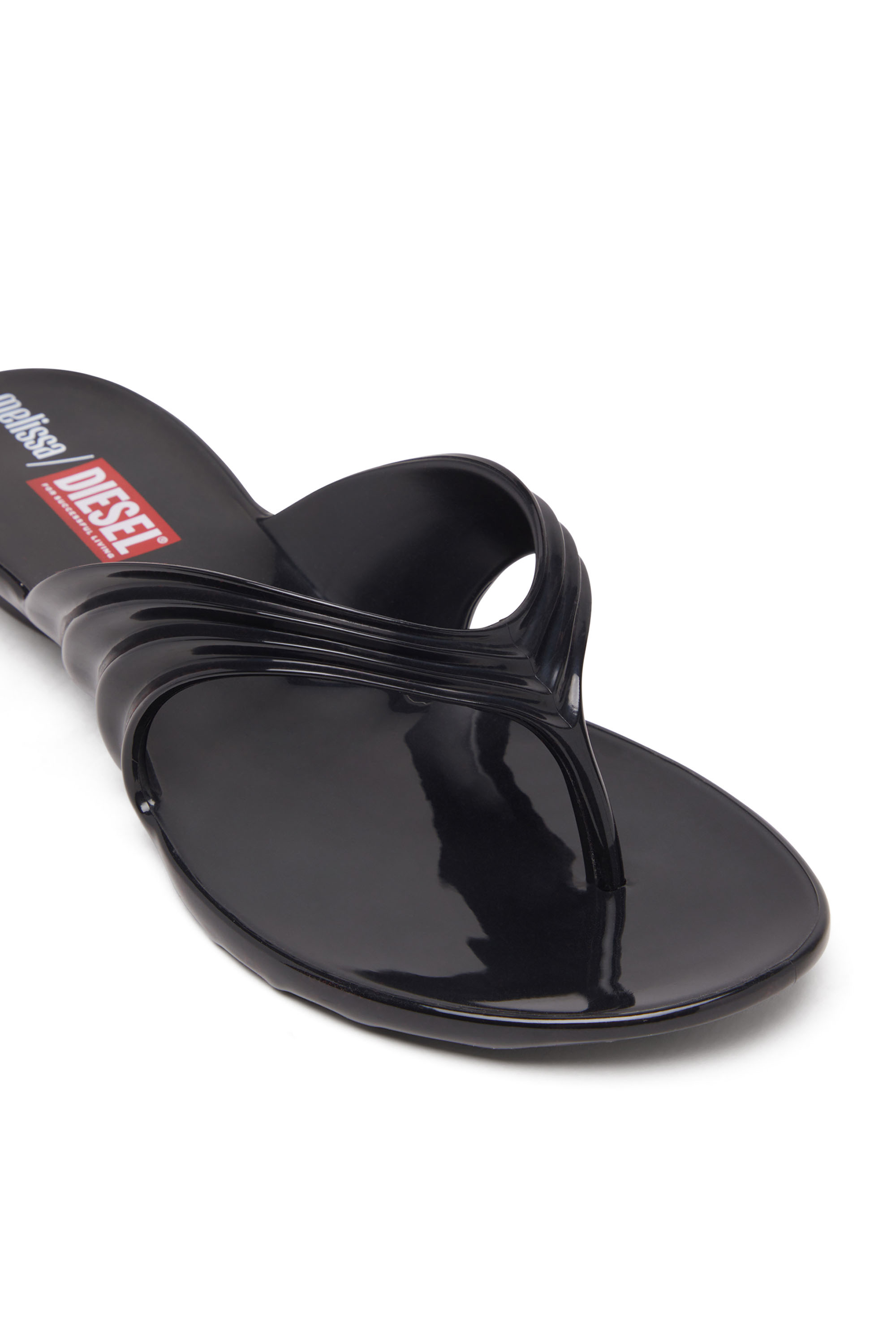 Diesel - MELISSA QUANTUM THONG, Woman's Sculptural flip-flops in Melflex® in Black - 6