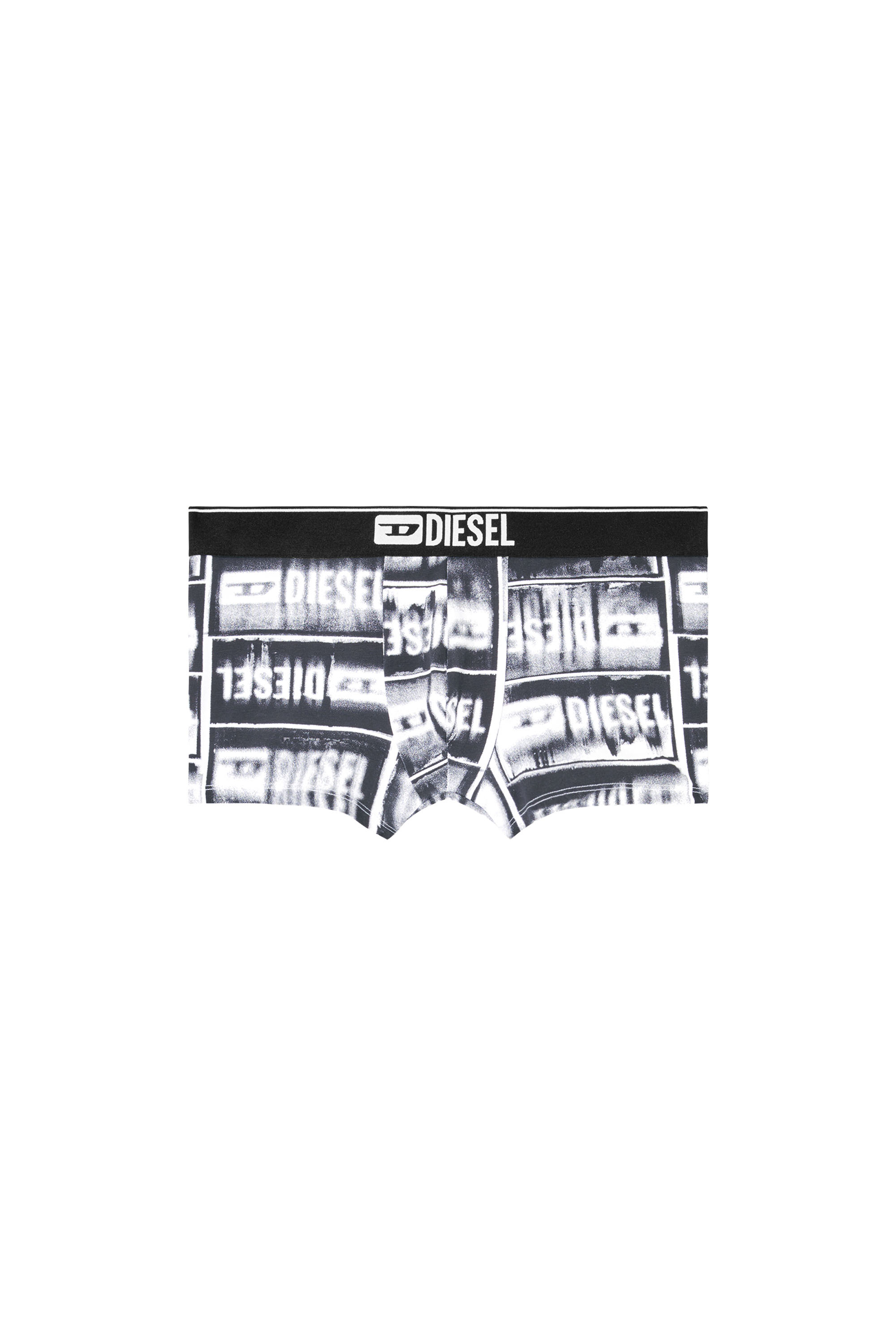 Diesel - DAMIEN-D-BOX, Man's Boxer briefs with faded logo print in Black - 2