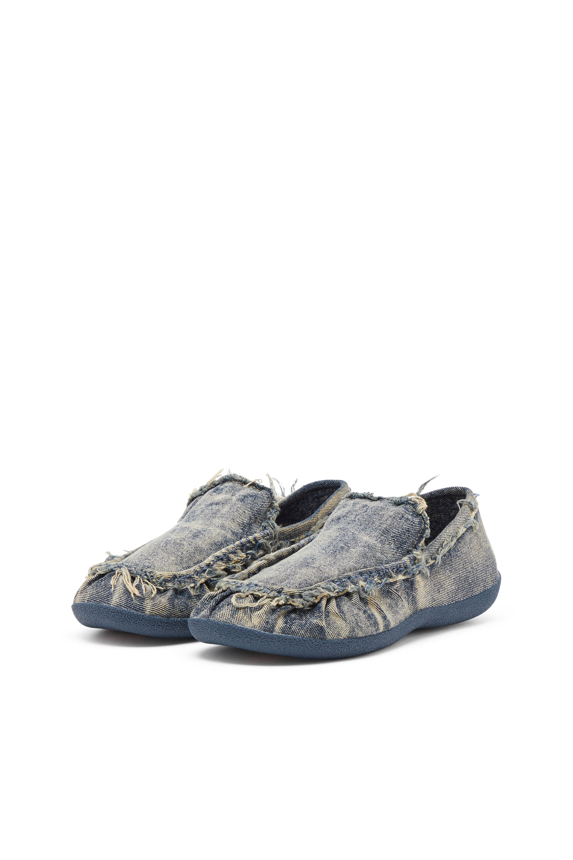 D-SHOCK MOC, Blue Diesel - D-SHOCK MOC, Man's D-Shock-Distressed denim loafers in Blue - 9