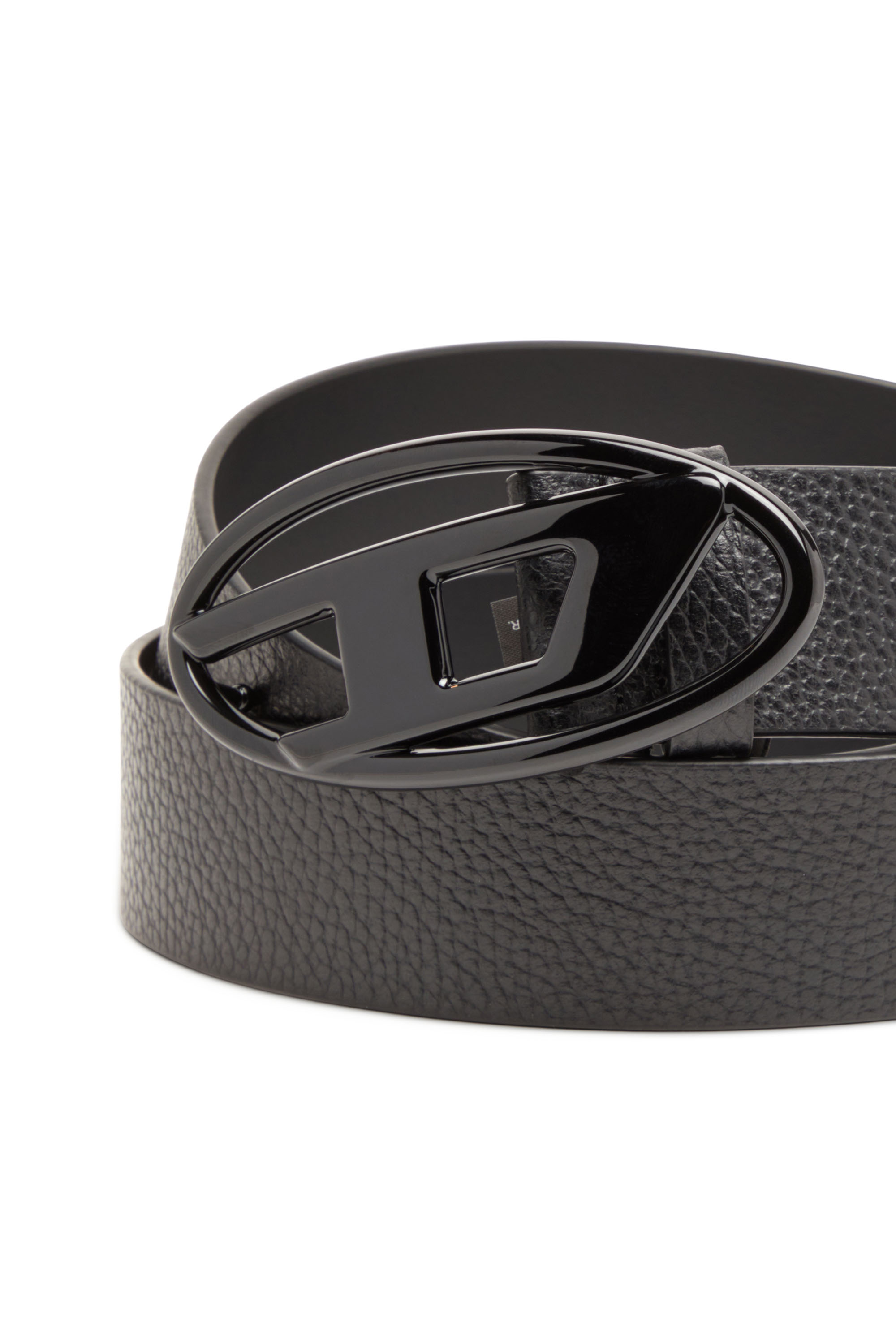 Diesel - B-1DR, Unisex's 4cm Leather belt with matte buckle in Black - 3
