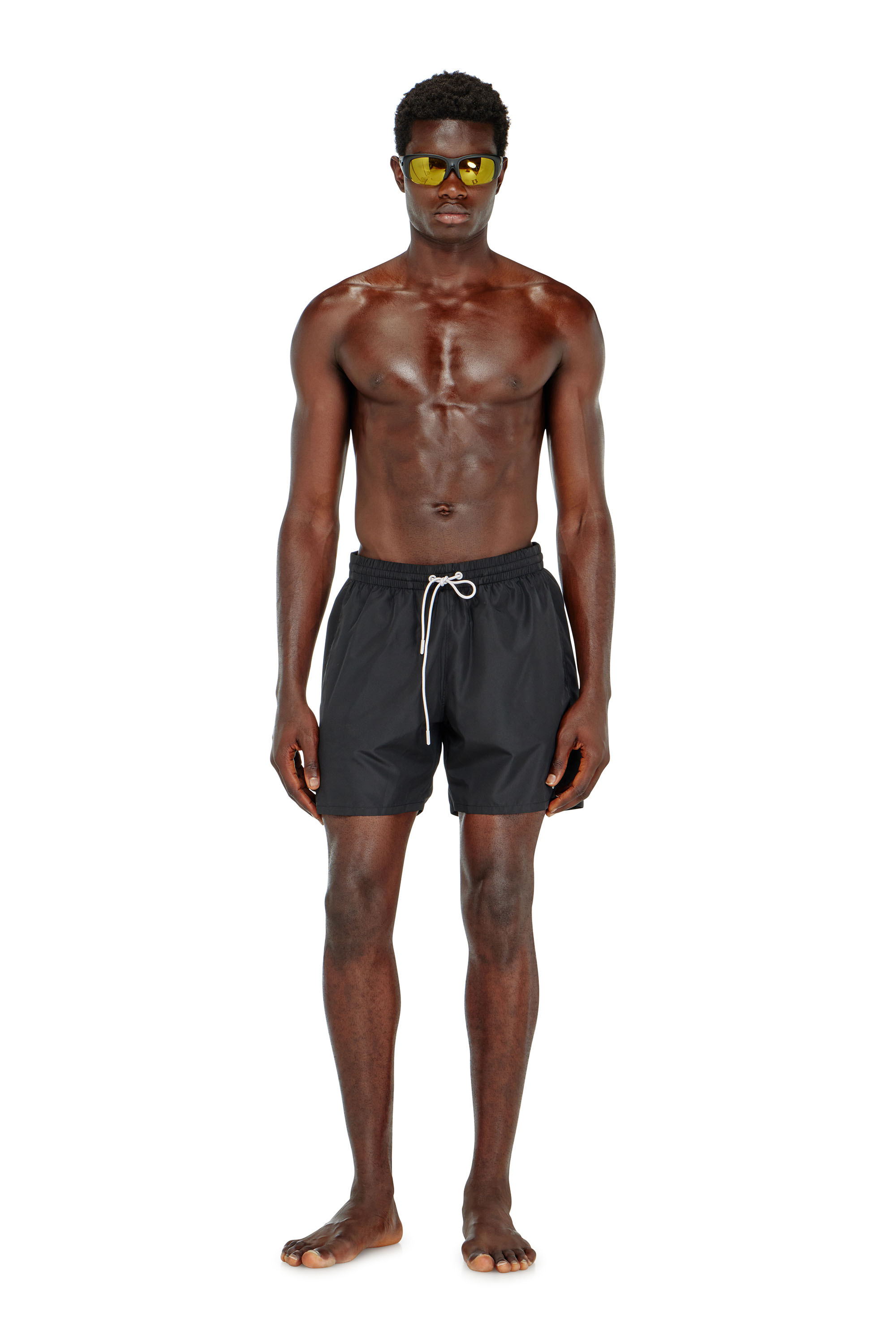 Diesel - GEORGE-41-UTLT, Man's Swim shorts with metallic Oval D logo in Black - 1
