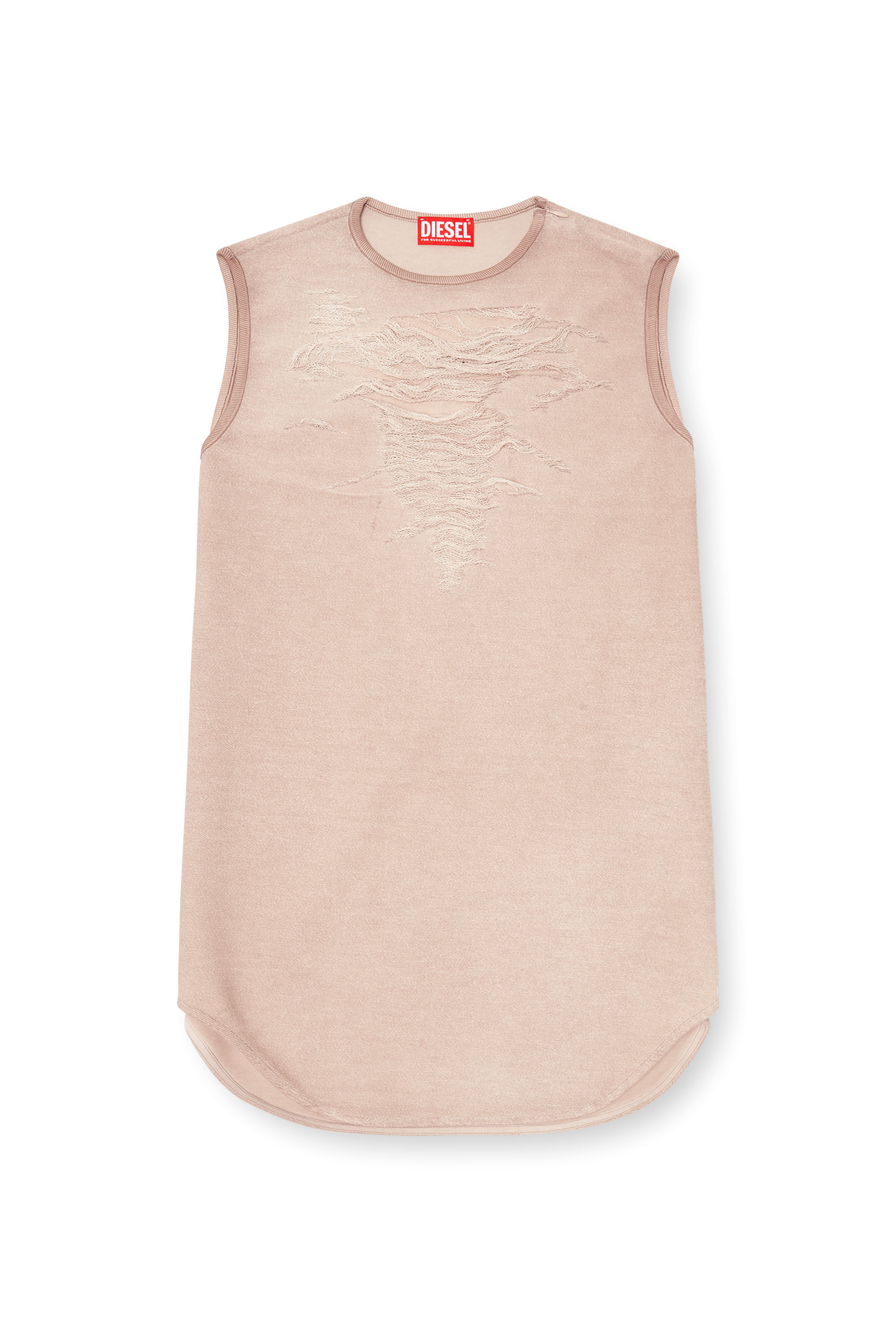 Diesel - D-YASY-S1, Woman's Short dress in devor&eacute; sweatshirt fabric in Pink - 3