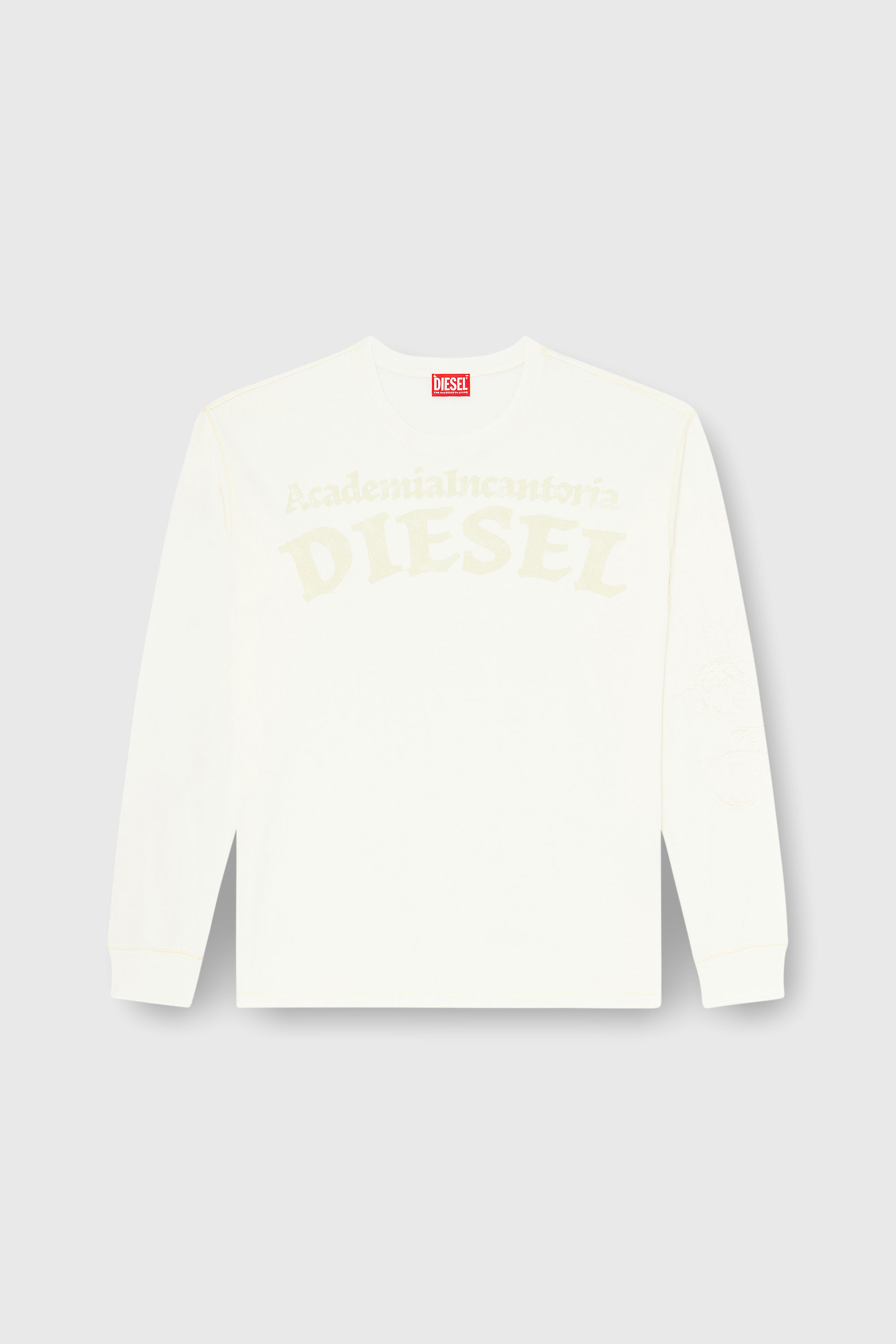Diesel - T-NORM-LS-AA3, Man's Long-sleeve T-shirt with prints and patches in White - 2