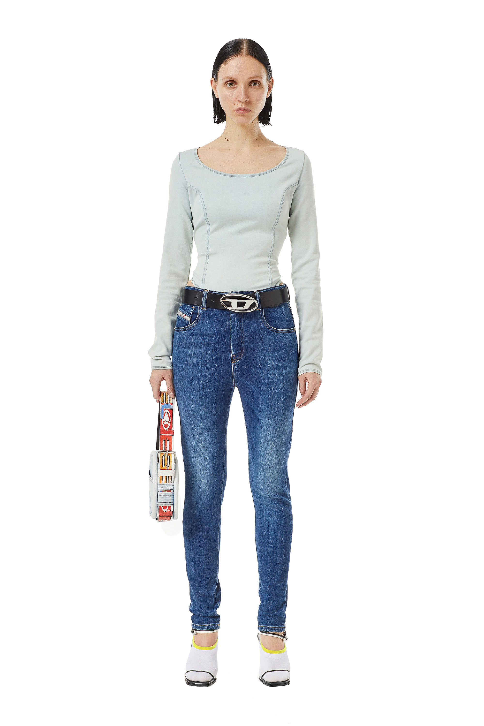 Diesel - Super skinny Jeans 1984 Slandy-High 09C21, Medium blue - Image 5