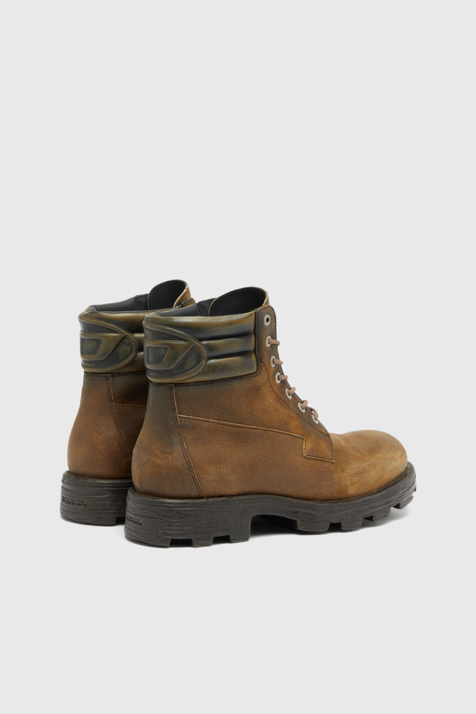 Diesel - D-HAMMER LACE UP, Man's D-Hammer-Combat boots in distressed suede in Brown - 3