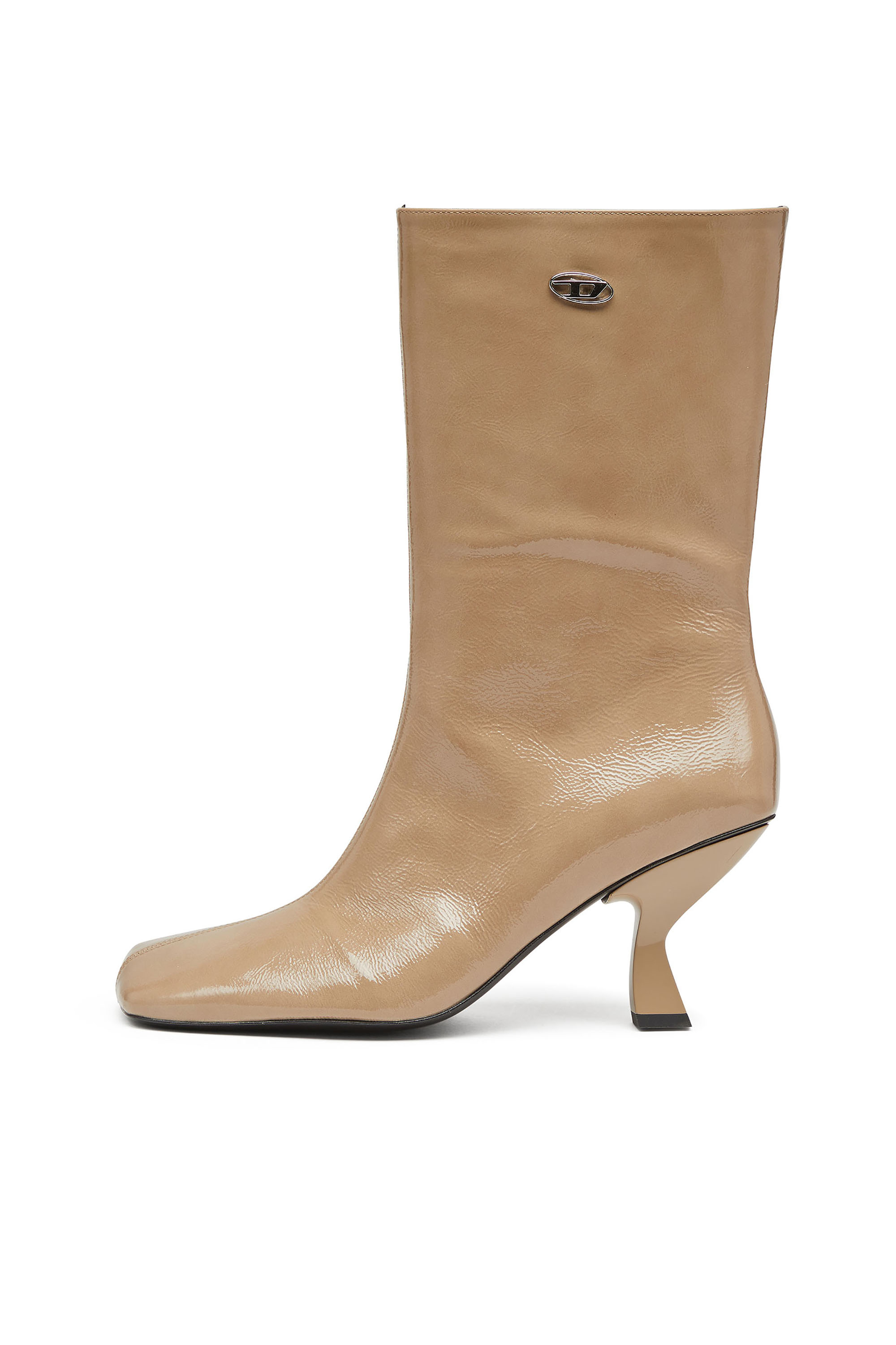 Diesel - D-AMBER TUBE 75, Woman's D-Amber-Square-toe ankle boots with naplak effect in Beige - 2