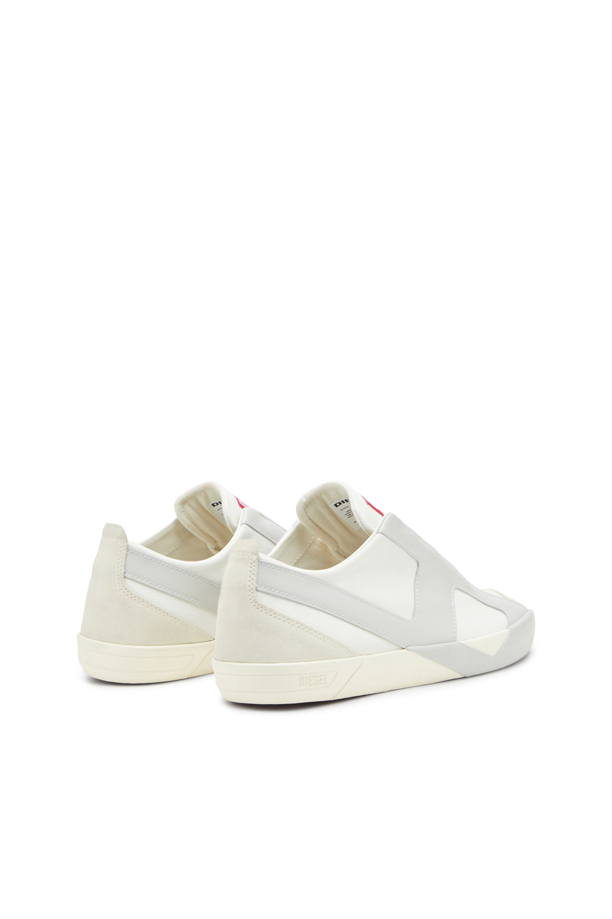 Diesel - S-SLANTE-D LOW, Man's S-Slante-D-Sneakers in suede and leather with D logo in White/Grey - 3