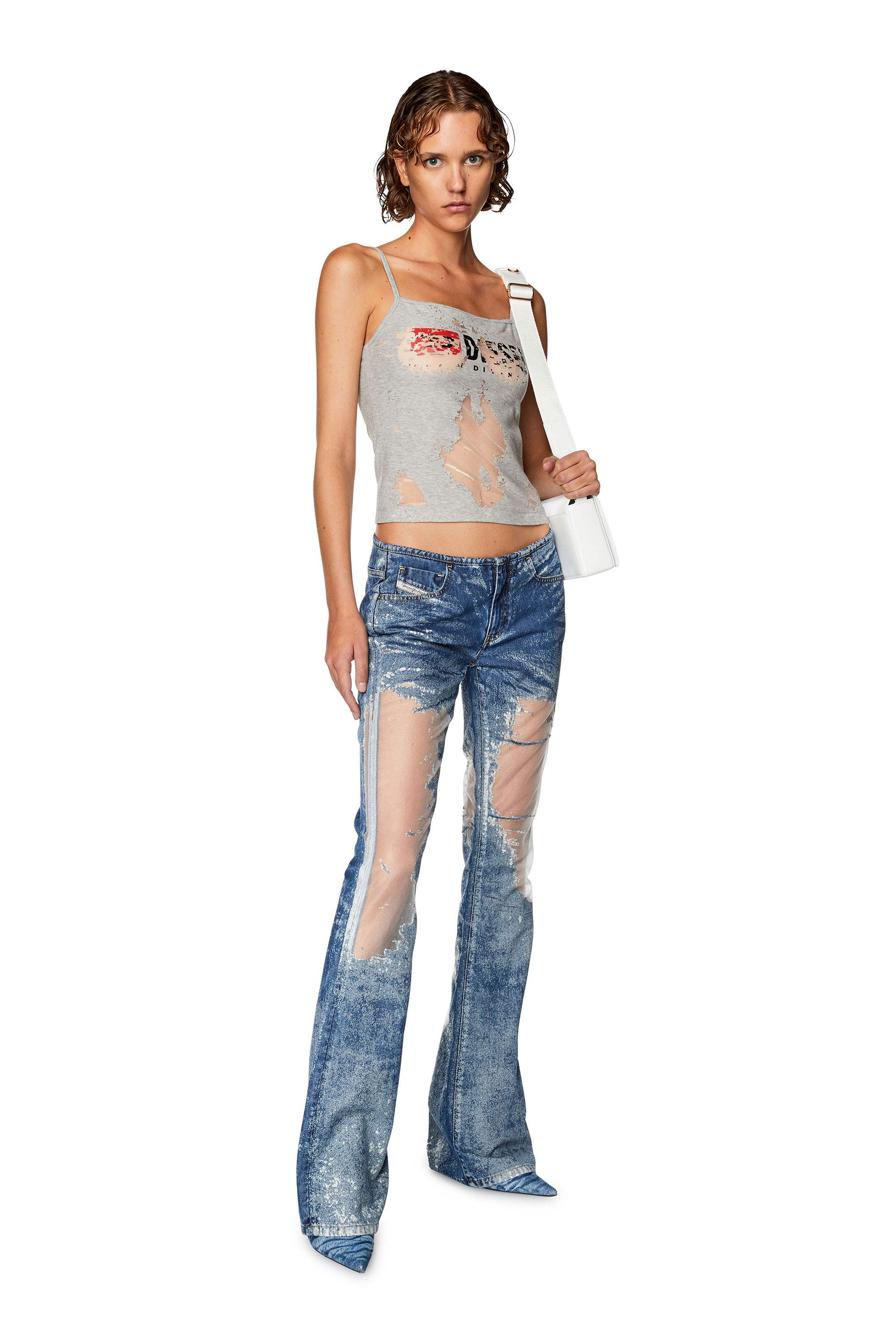 Diesel - Bootcut and Flare Jeans D-Shark 068JH, Medium blue - Image 4