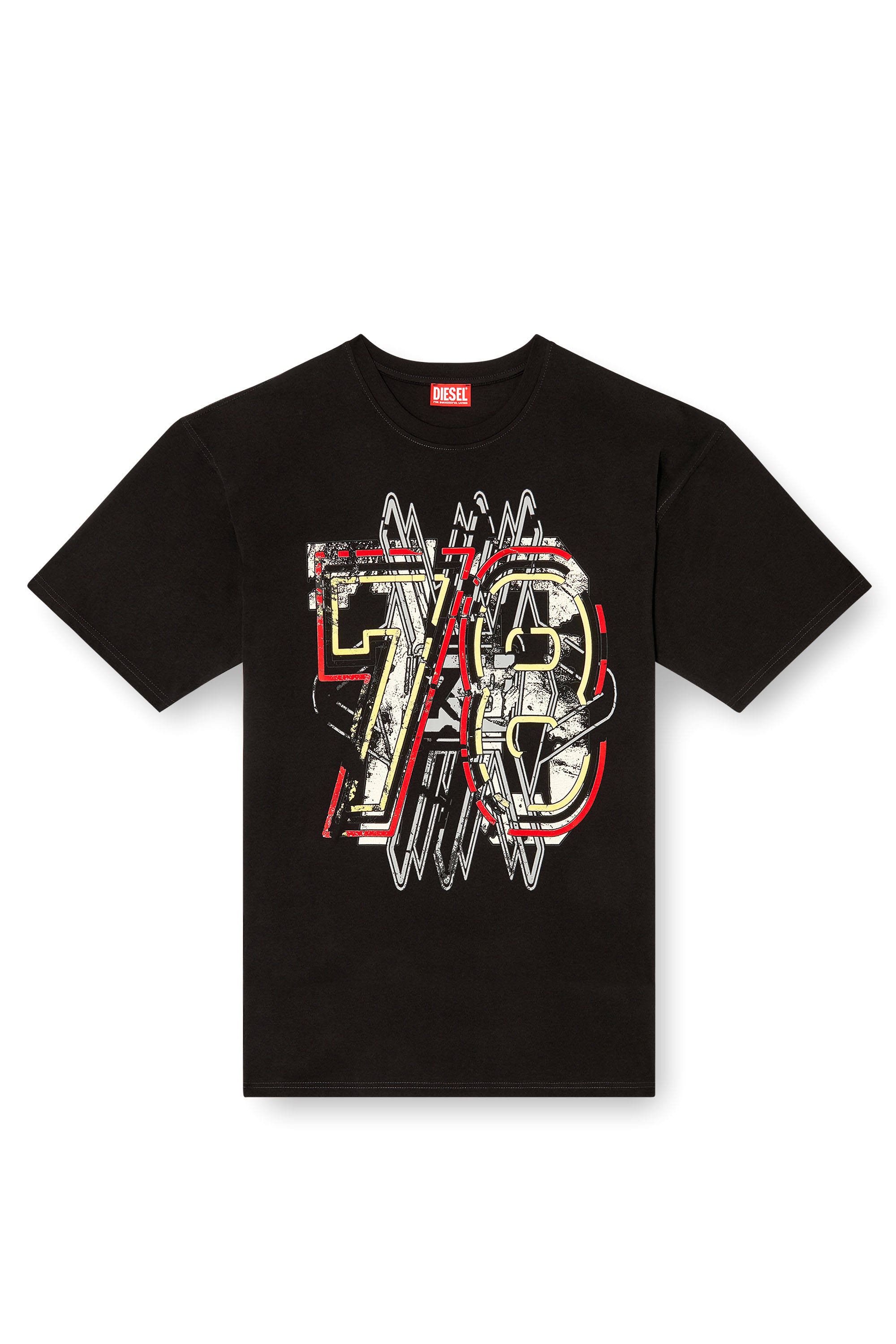 Diesel - T-BOXT-T8, Man's T-shirt with 78 print in Black - 2