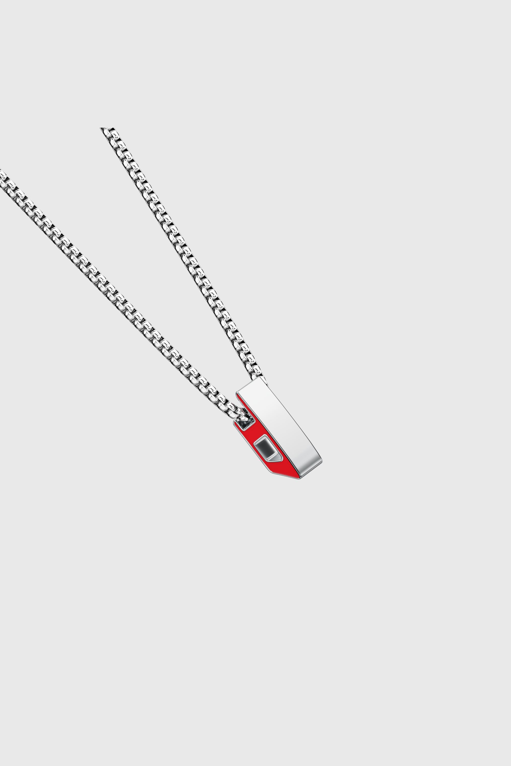 Diesel - DX1689040 JEWELLERY, Unisex's Stainless steel pendant necklace in Silver/Red - 2