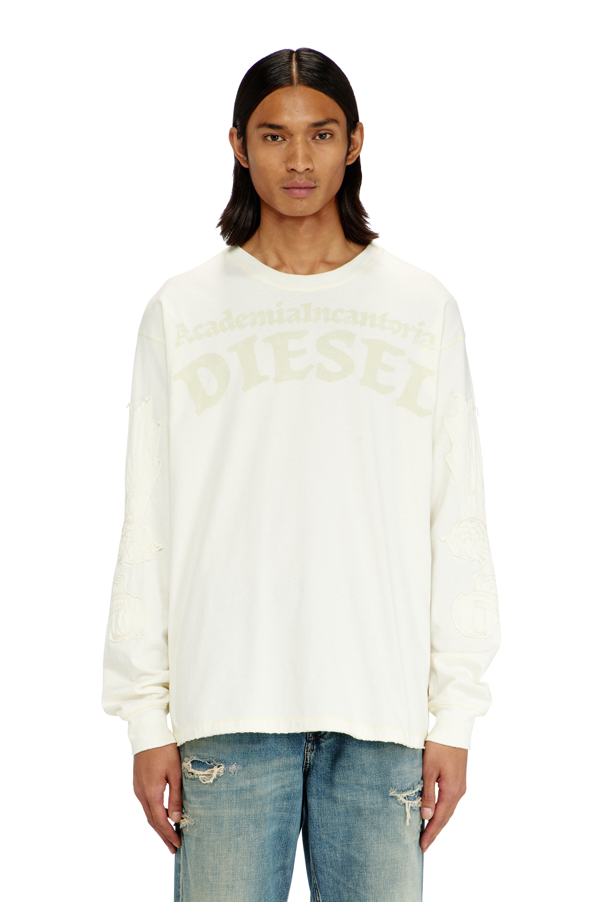 Diesel - T-NORM-LS-AA3, Man's Long-sleeve T-shirt with prints and patches in null - 3