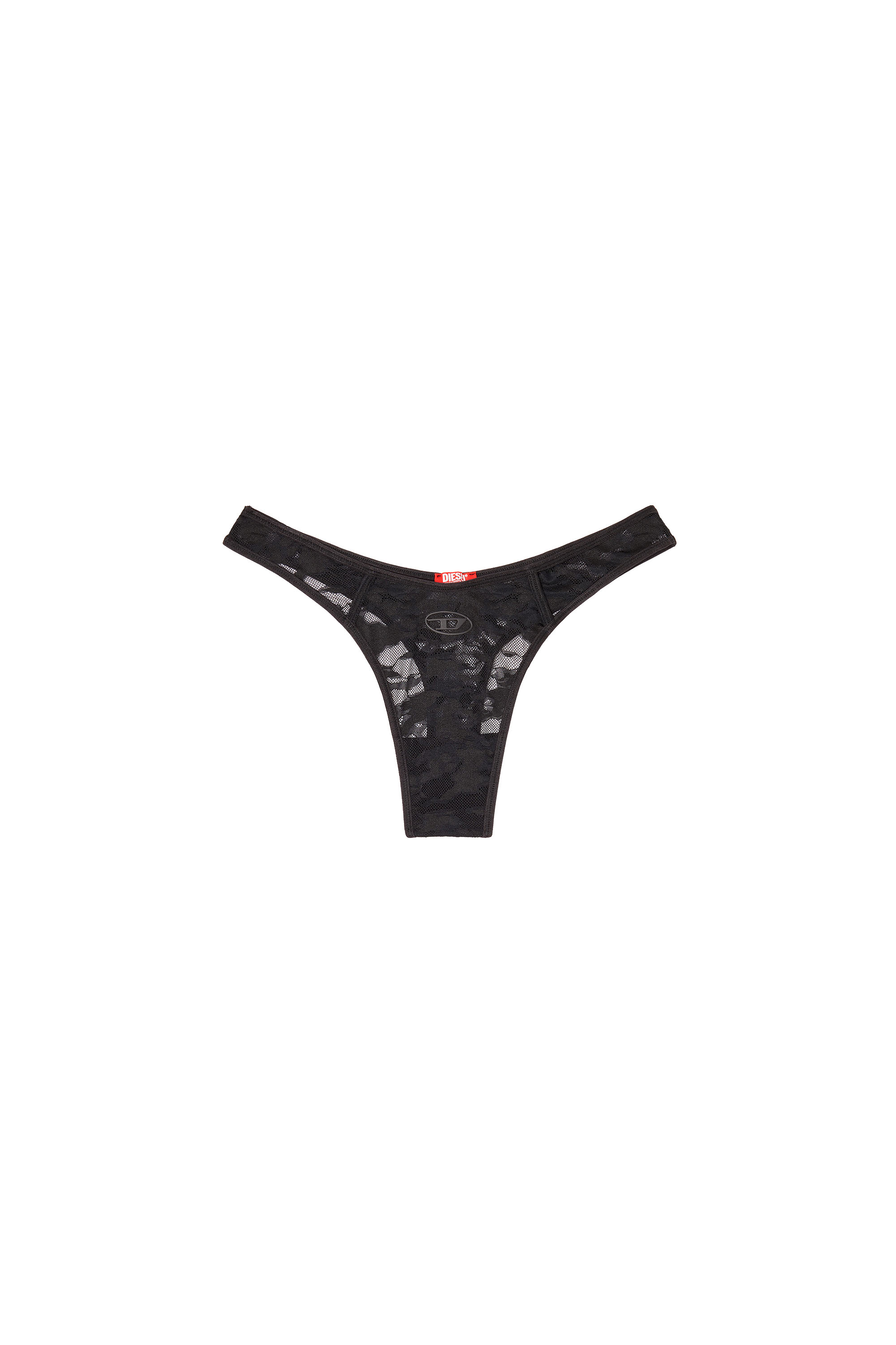 Diesel - MICRO-PUNCHY-UTLT, Woman's Thong in nylon lace with Oval D in null - 2